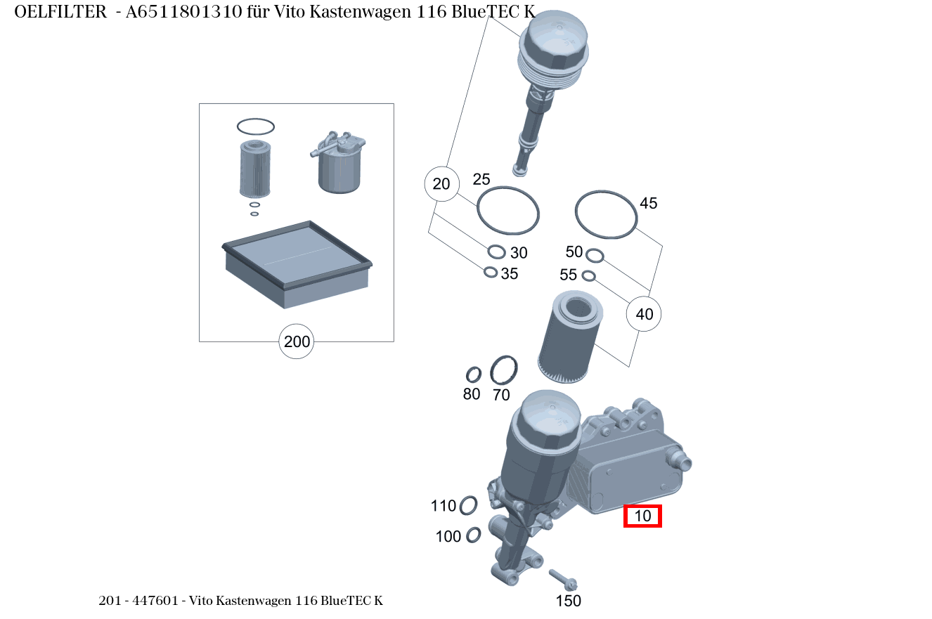 Ölfilter Vito Kastenwagen 116 BlueTEC K 201 Ölfilter Vito Kastenwagen 116 BlueTEC K 201