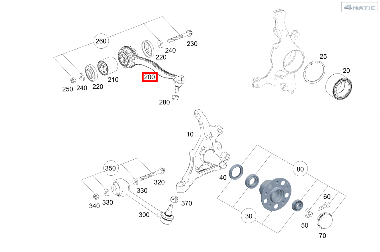 Zugstrebe RECHTS MIT LAGER E350 4M C 207 Zugstrebe RECHTS MIT LAGER E350 4M C 207