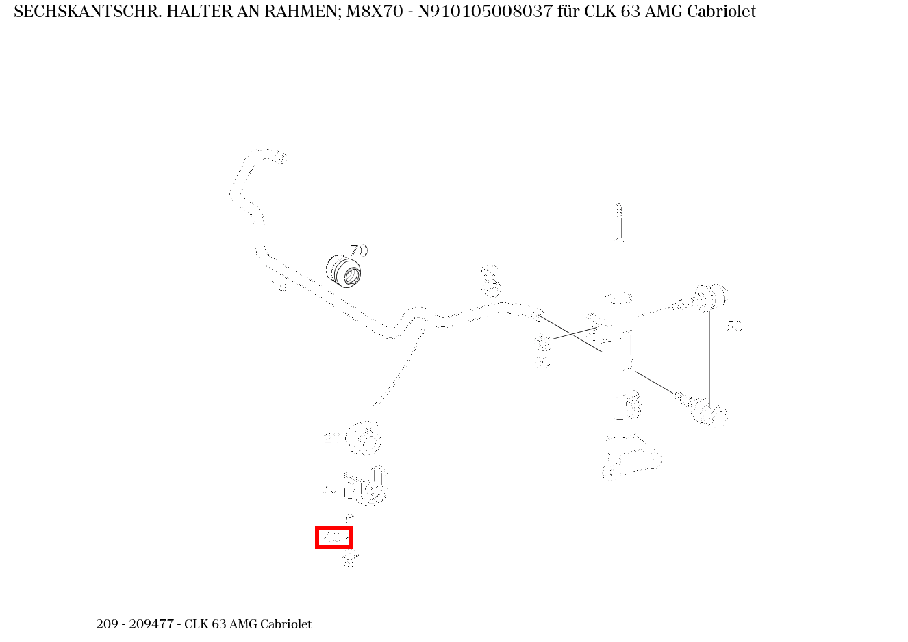 Sechskantschraube Stange an Federlenker; M8X70 , , und weitere kaufen