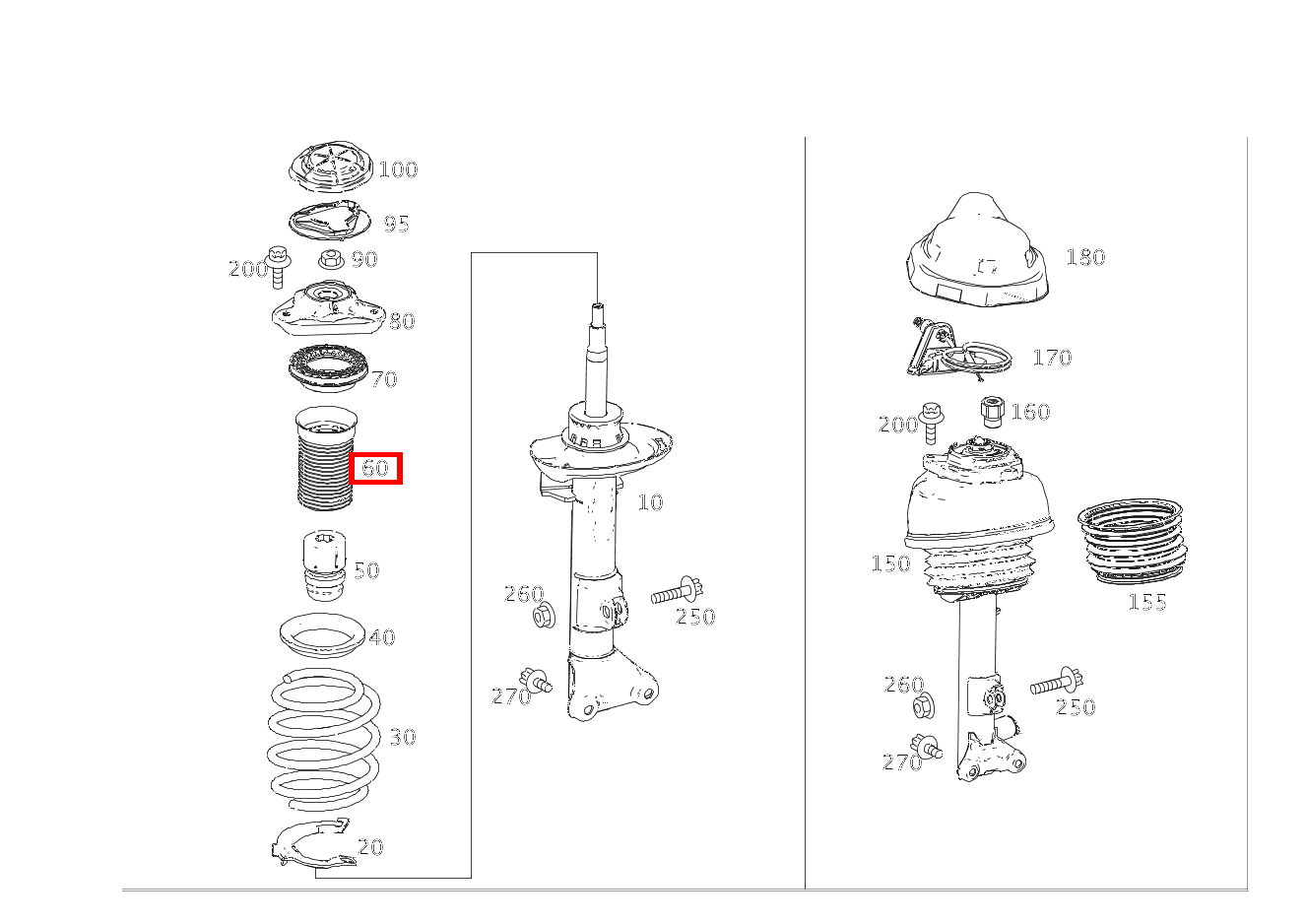 Manschette LINKS UND RECHTS CLS 250 Shooting Brake BlueTEC 4MATIC 218