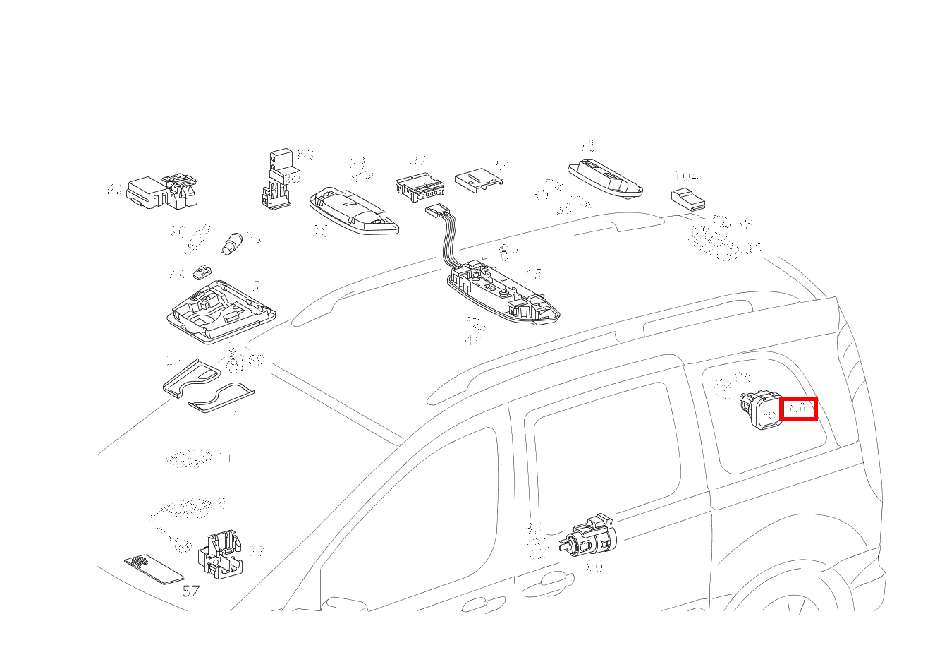 Steckdose MITTELKONSOLE; 12V/15A Vaneo 1.6 TREND 414