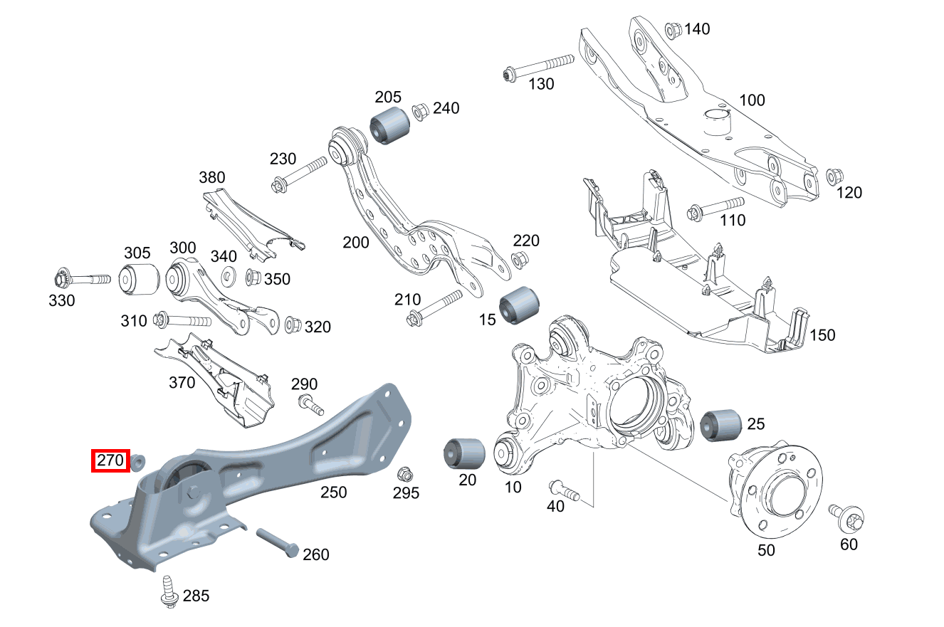 Sechskantmutter Längslenker an Konsole; M12X1.5 A 200 Limousine 246 Sechskantmutter Längslenker an Konsole; M12X1.5 A 200 Limousine 246