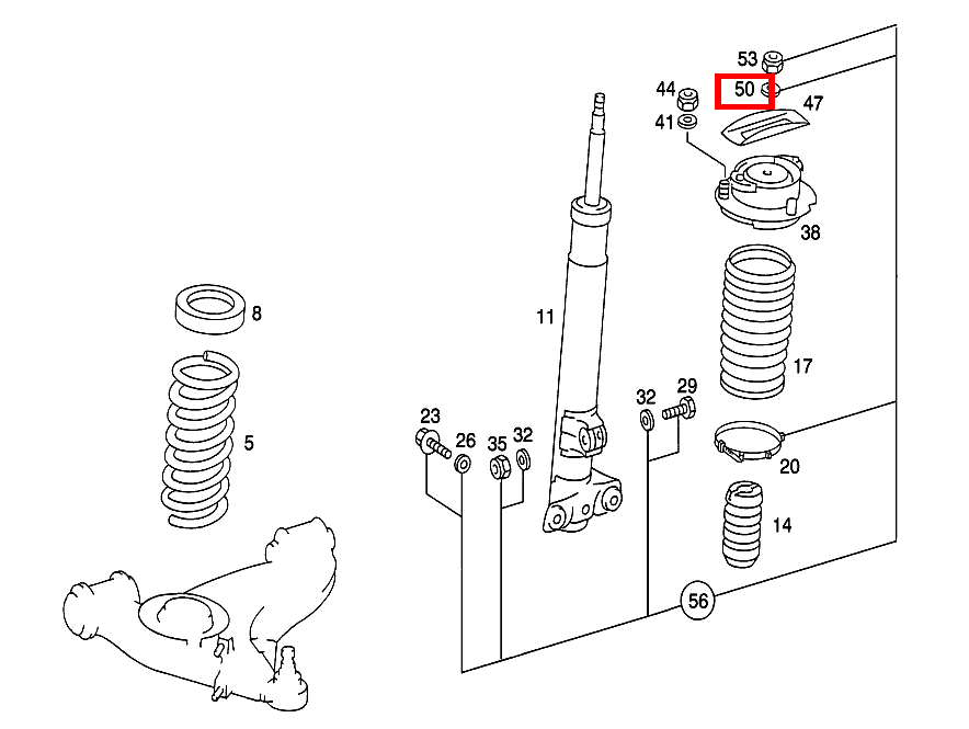 Scheibe STOSSDAEMPFER AN RAHMEN 190 D 2.5 Turbo 201