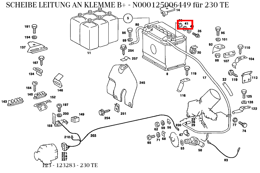 Scheibe LEITUNG AN KLEMME B+ 230 TE 123 Scheibe LEITUNG AN KLEMME B+ 230 TE 123