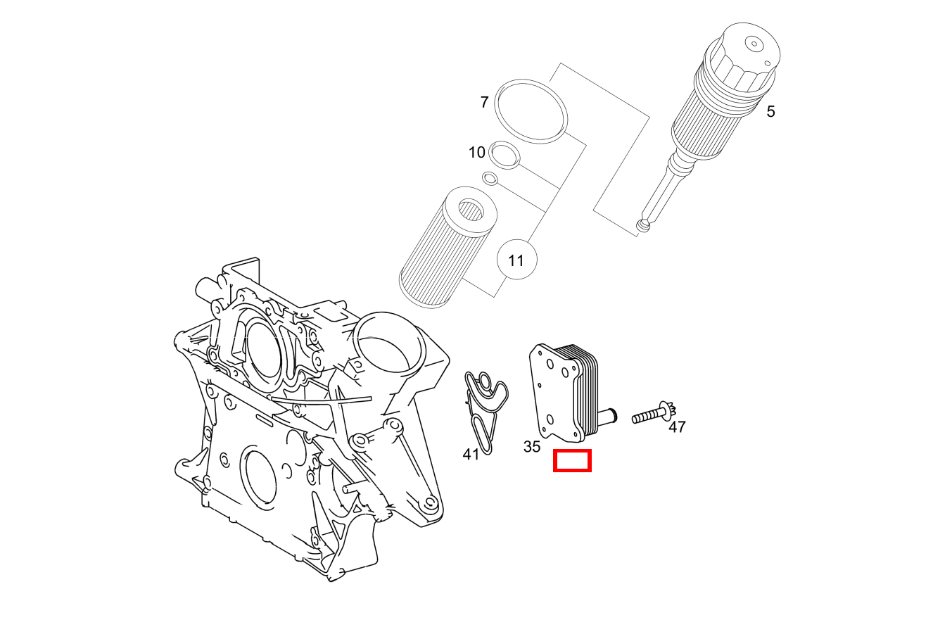 Ölkühler Öl-/Wasserwärmetauscher C 220 d T-Modell 205 Ölkühler Öl-/Wasserwärmetauscher C 220 d T-Modell 205