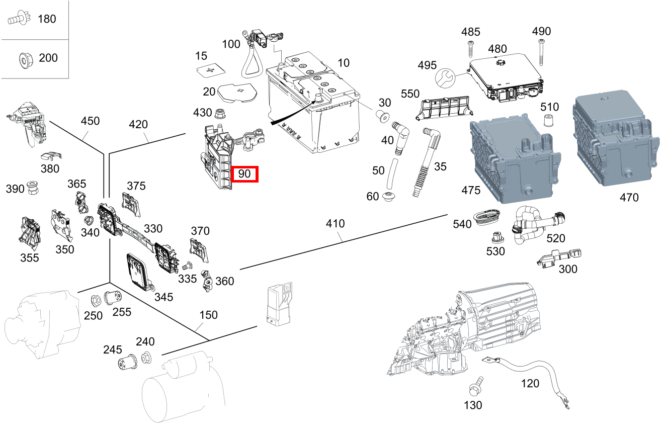 STROMBEGRENZER BATTERIE-PLUSPOL E 400 d 4MATIC Cabriolet 238