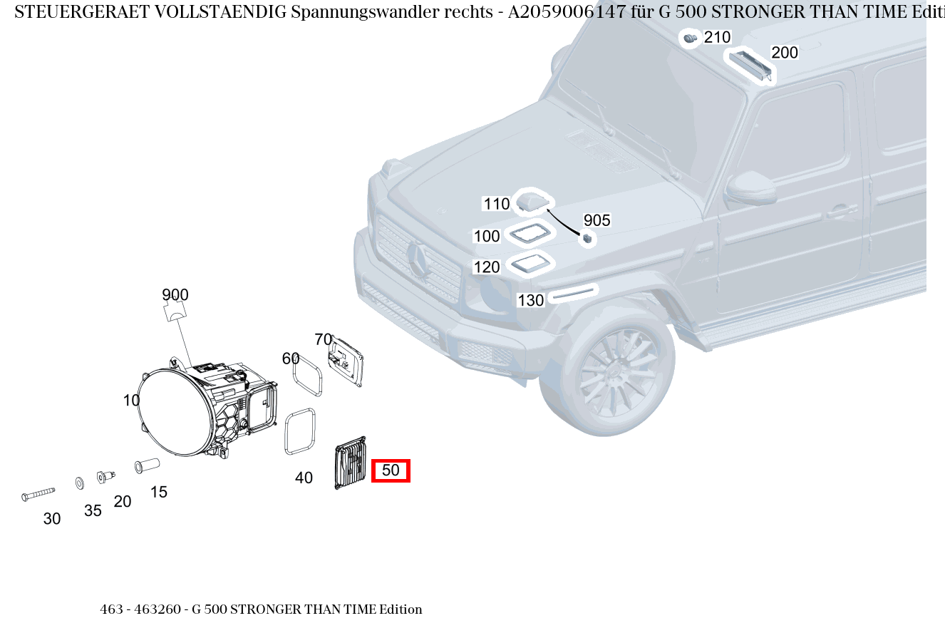Steuergerät vollständig Spannungswandler rechts G 500 STRONGER THAN TIME Edition 463 Steuergerät vollständig Spannungswandler rechts G 500 STRONGER THAN TIME Edition 463