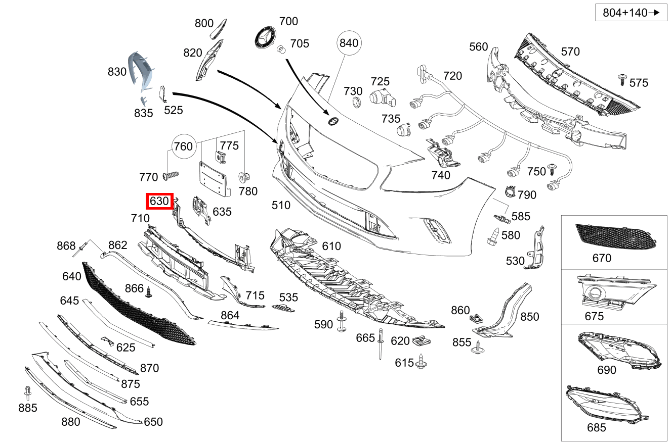 Abdeckung Stossfänger Mitte für CLA 117, A 176-Klasse kaufen 