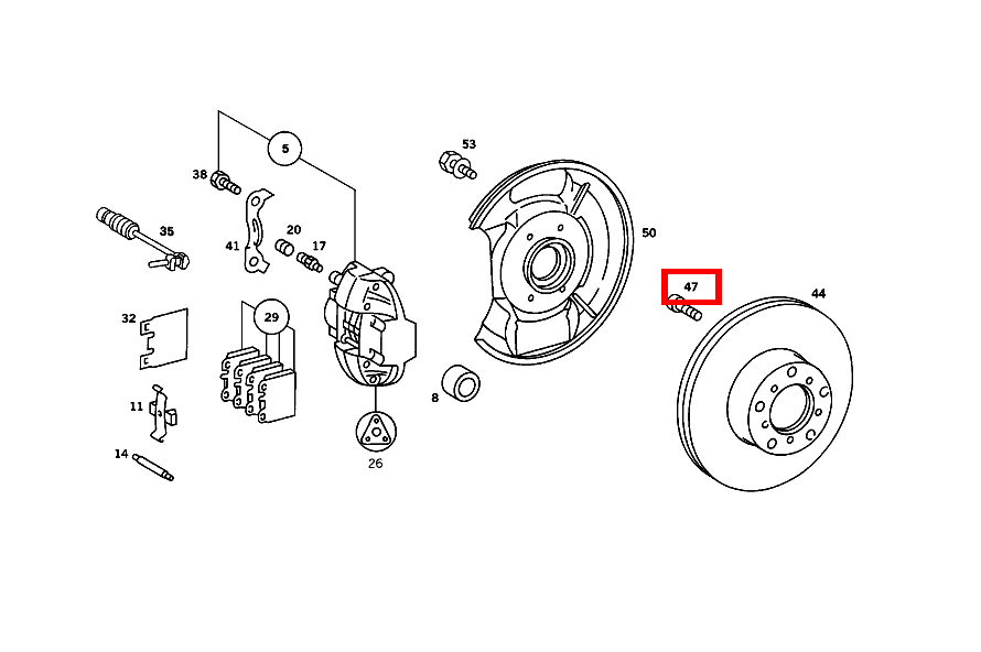 ZYLINDERSCHRAUBE BREMSSCHEIBE AN RADNABE SLC 107, /8 114, SE 126  