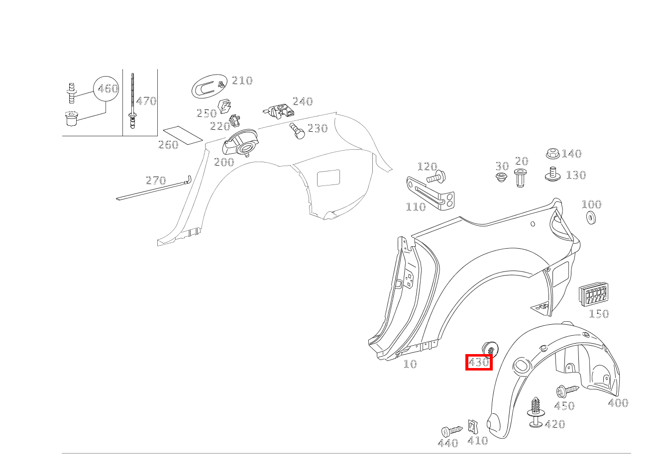 KUNSTSTOFFMUTTER ABDECKUNG AN RADEINBAU SLK 55 AMG Roadster 171