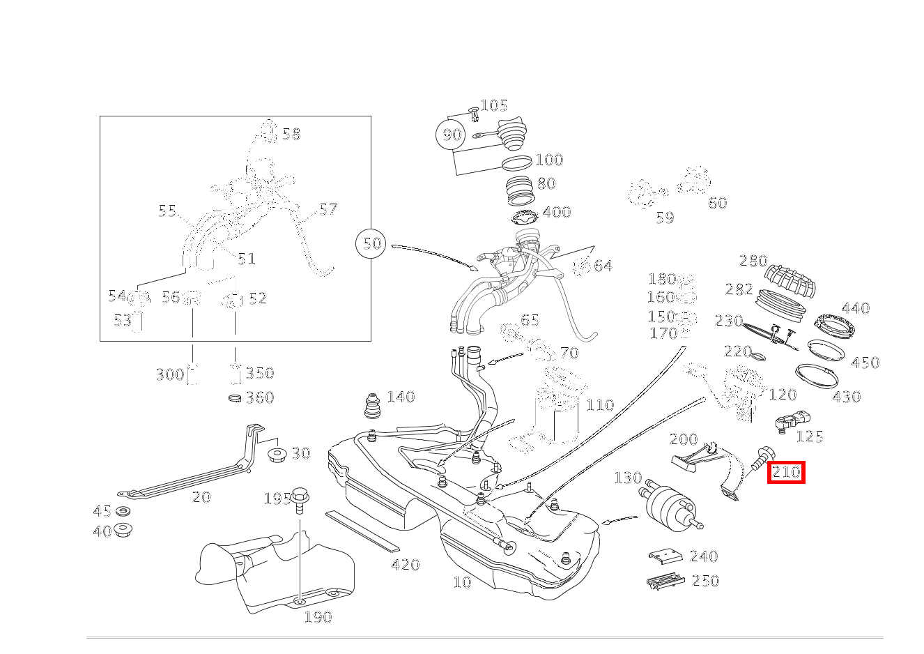 Sechsrundschraube Halter Kraftstofffilter; M6X23 E 200 T-Limousine 210