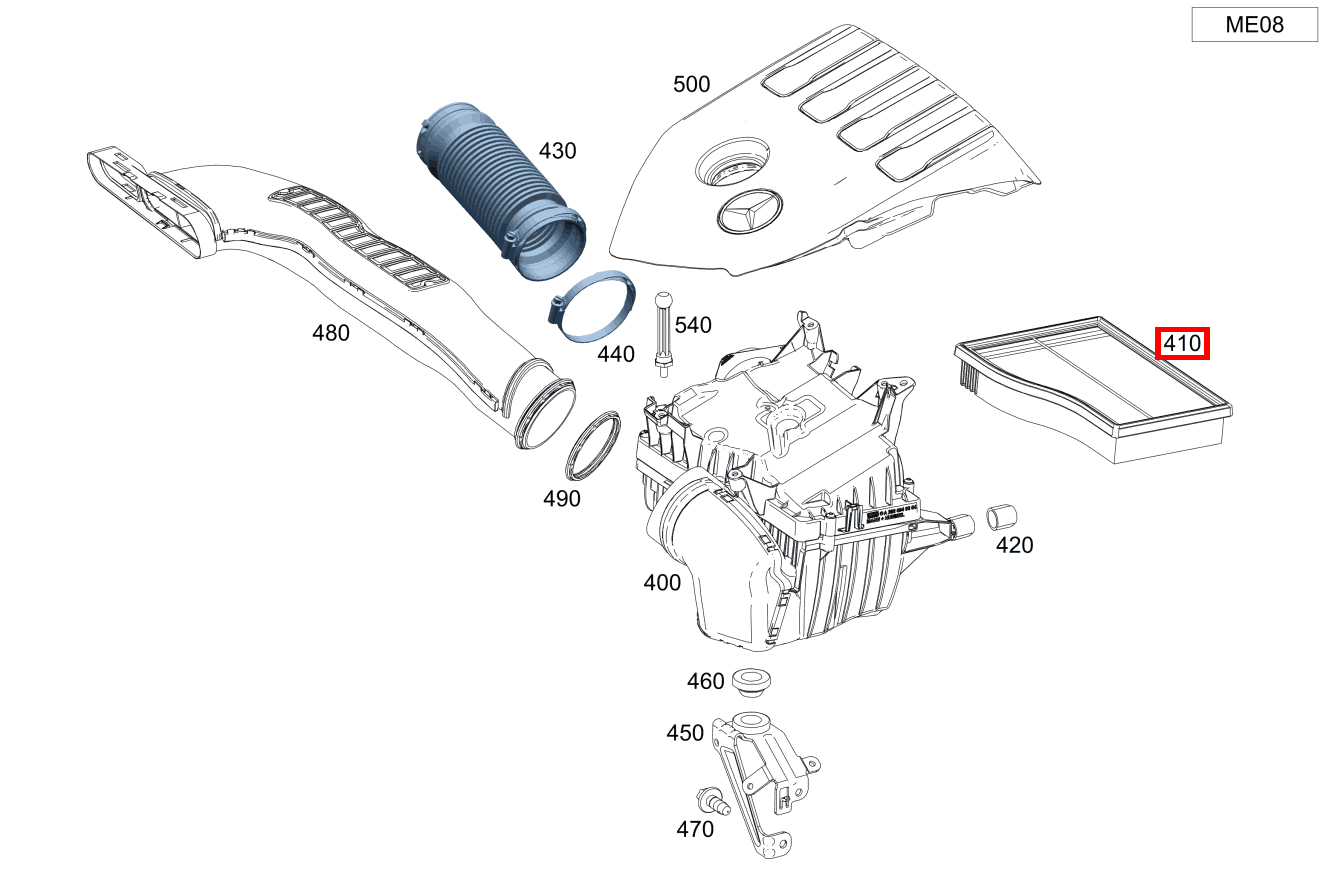 Luftfiltereinsatz Dämpferfilter CLA 250 e Shooting Brake 118