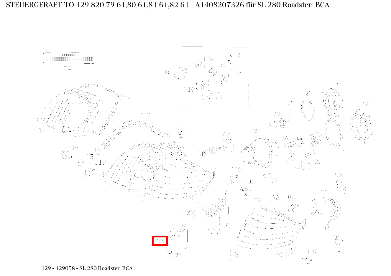 STEUERGERAET TO 129 820 79 61,80 61,81 61,82 61 SL 280 Roadster BCA 129