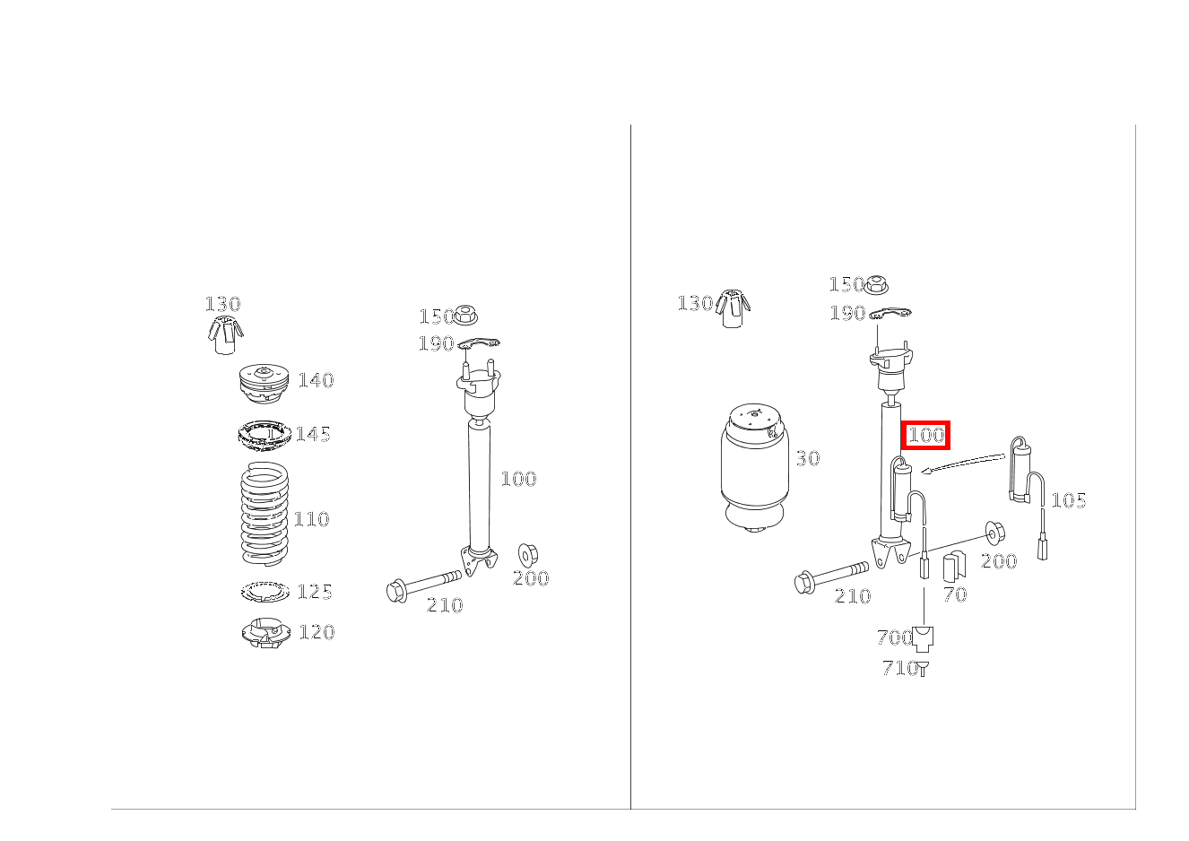 Stossdämpfer HINTEN LINKS UND RECHTS R 500 L 251 Stossdämpfer HINTEN LINKS UND RECHTS R 500 L 251