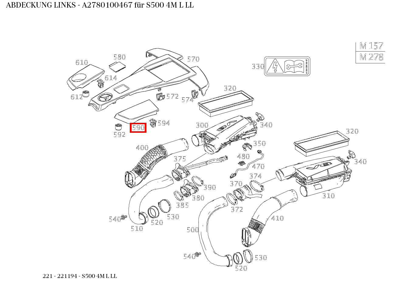 Abdeckung LINKS S500 4M L LL 221