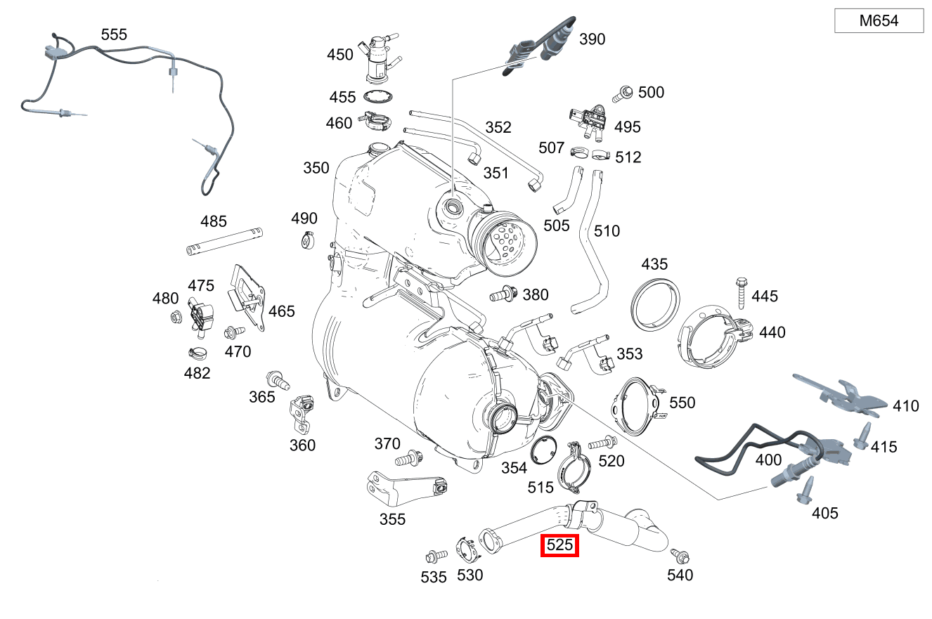 Abgasrückführleitung Rücklauf Abgaskühler 220 A 180 Abgasrückführleitung Rücklauf Abgaskühler 220 A 180