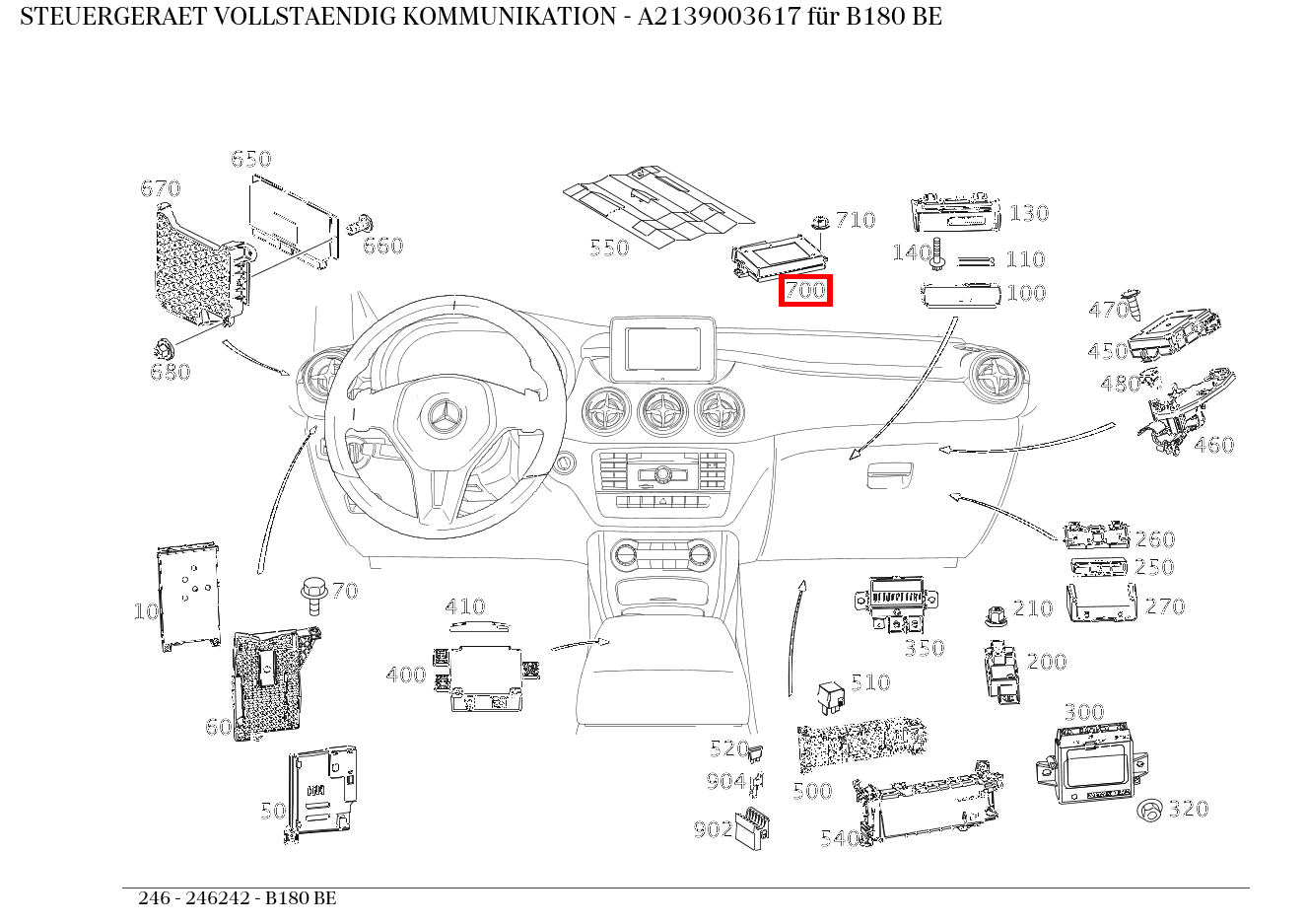 Steuergerät vollständig KOMMUNIKATION B180 BE 246 Steuergerät vollständig KOMMUNIKATION B180 BE 246
