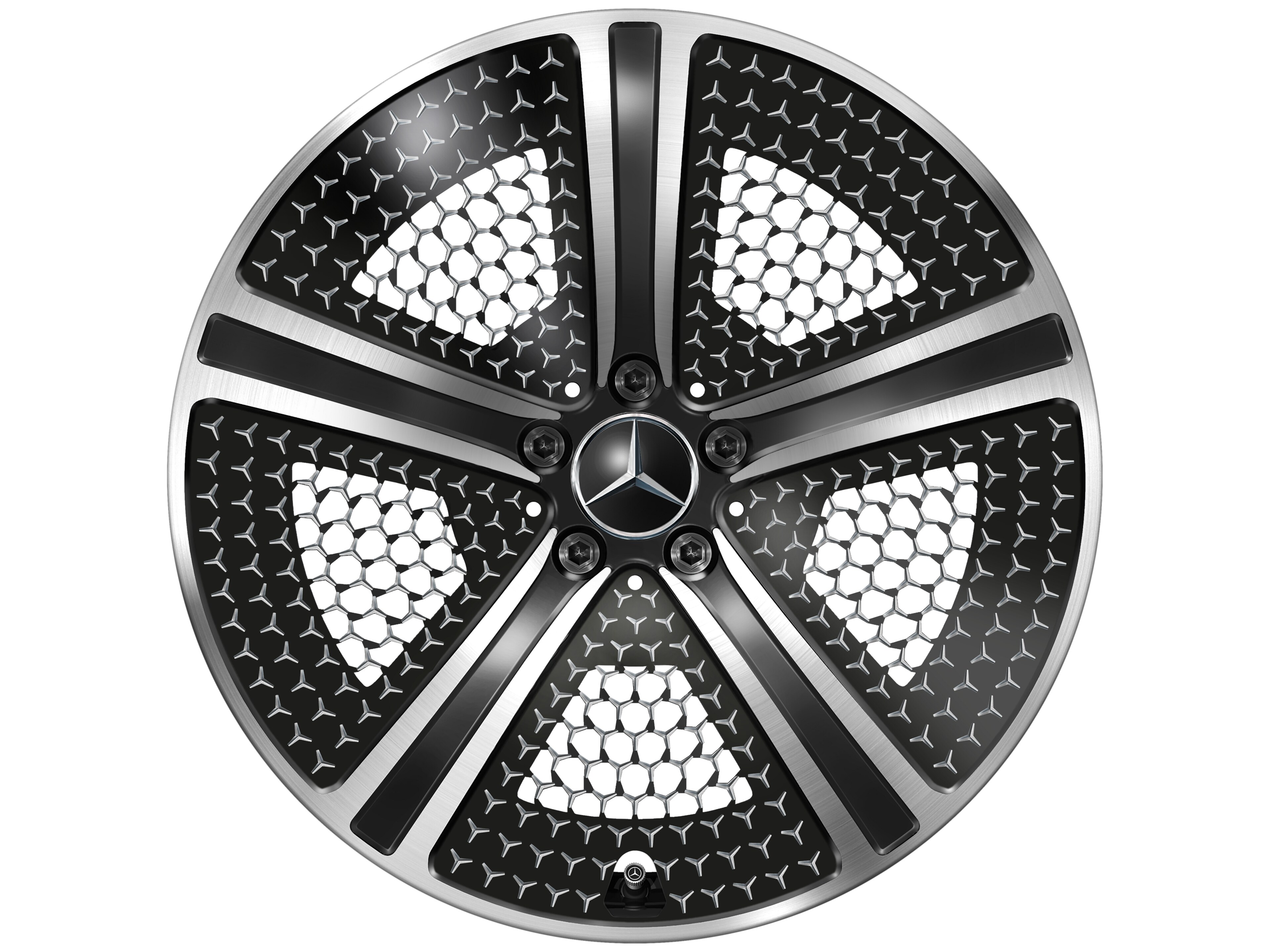 5-Speichen-Rad, Aero, 20 Zoll 9 J x 20 ET 50, schwarz, glanzgedreht