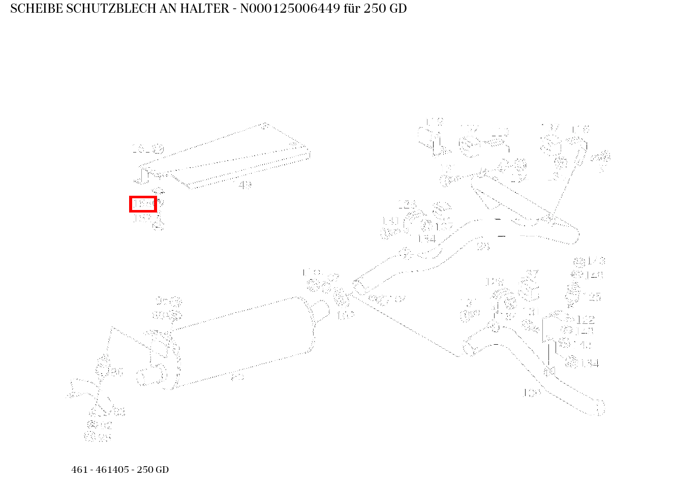 Scheibe SCHUTZBLECH AN HALTER 250 GD 461 Scheibe SCHUTZBLECH AN HALTER 250 GD 461