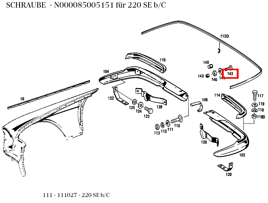 Schraube 220 SE b/C 111