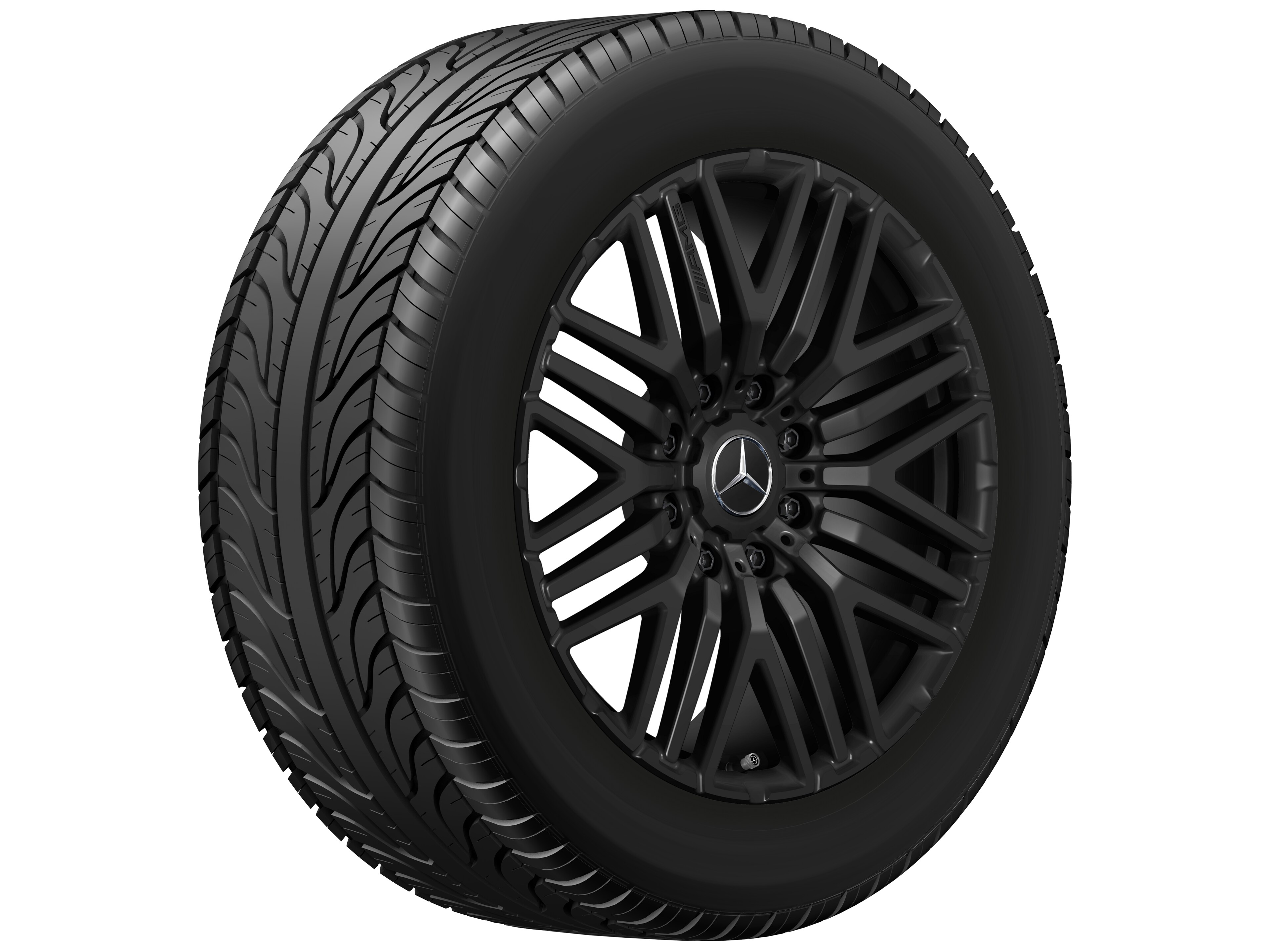 Mercedes-Benz - AMG Schmiederad im Kreuzspeichen-Design, 55,9 cm (22 Zoll) 9,5 J x 22 ET 60, schwarz matt