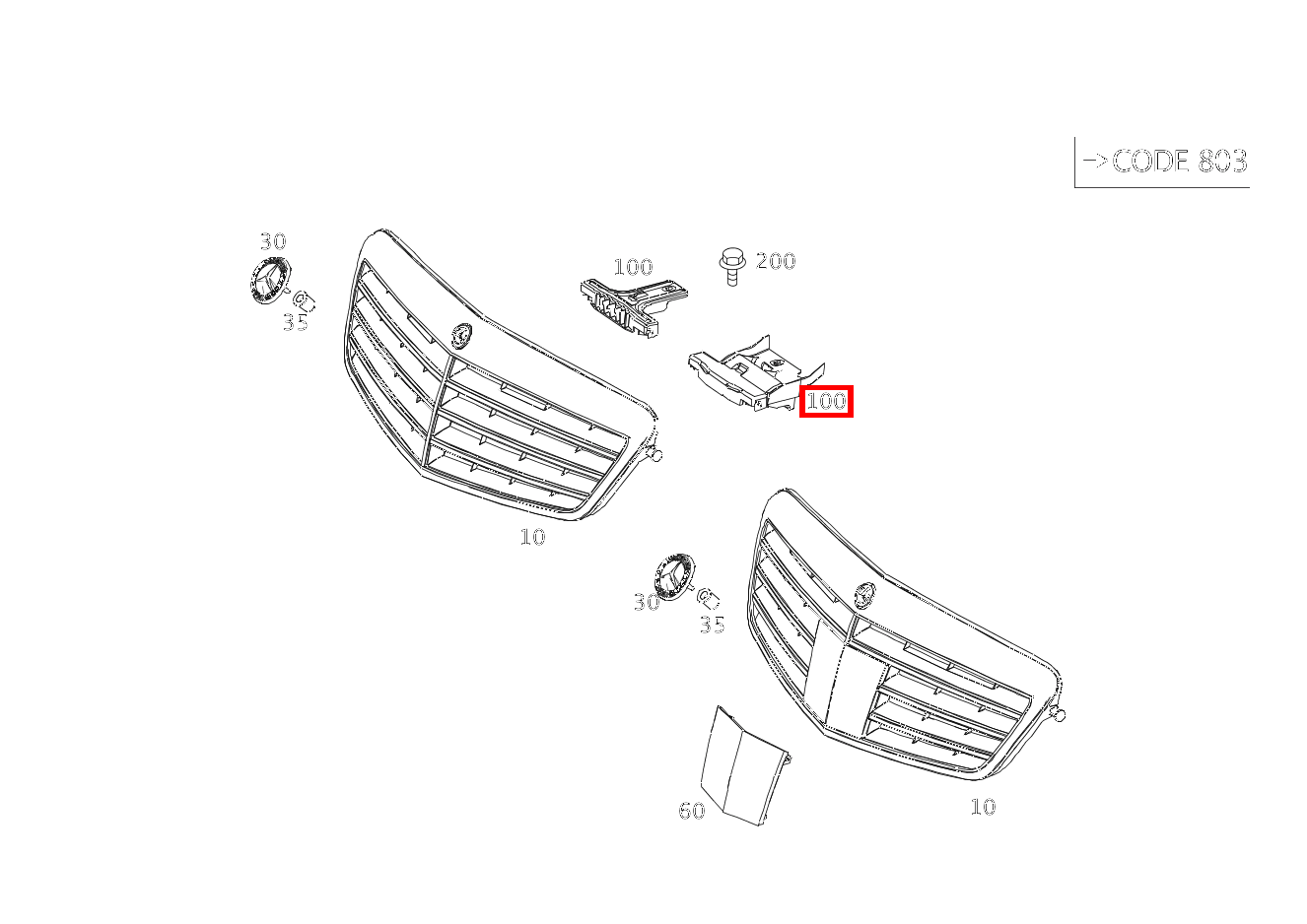 Abstützung FUER KUEHLERVERKLEIDUNG E350 CDI 4M 212