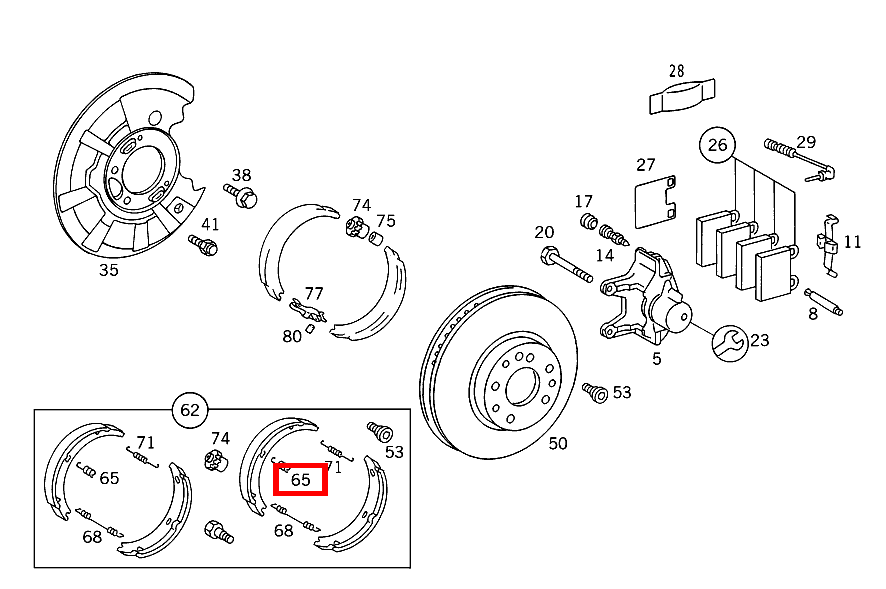 Zugfeder BREMSBACKEN AN ABDECKBLECH S 350 Turbodiesel 140 Zugfeder BREMSBACKEN AN ABDECKBLECH S 350 Turbodiesel 140