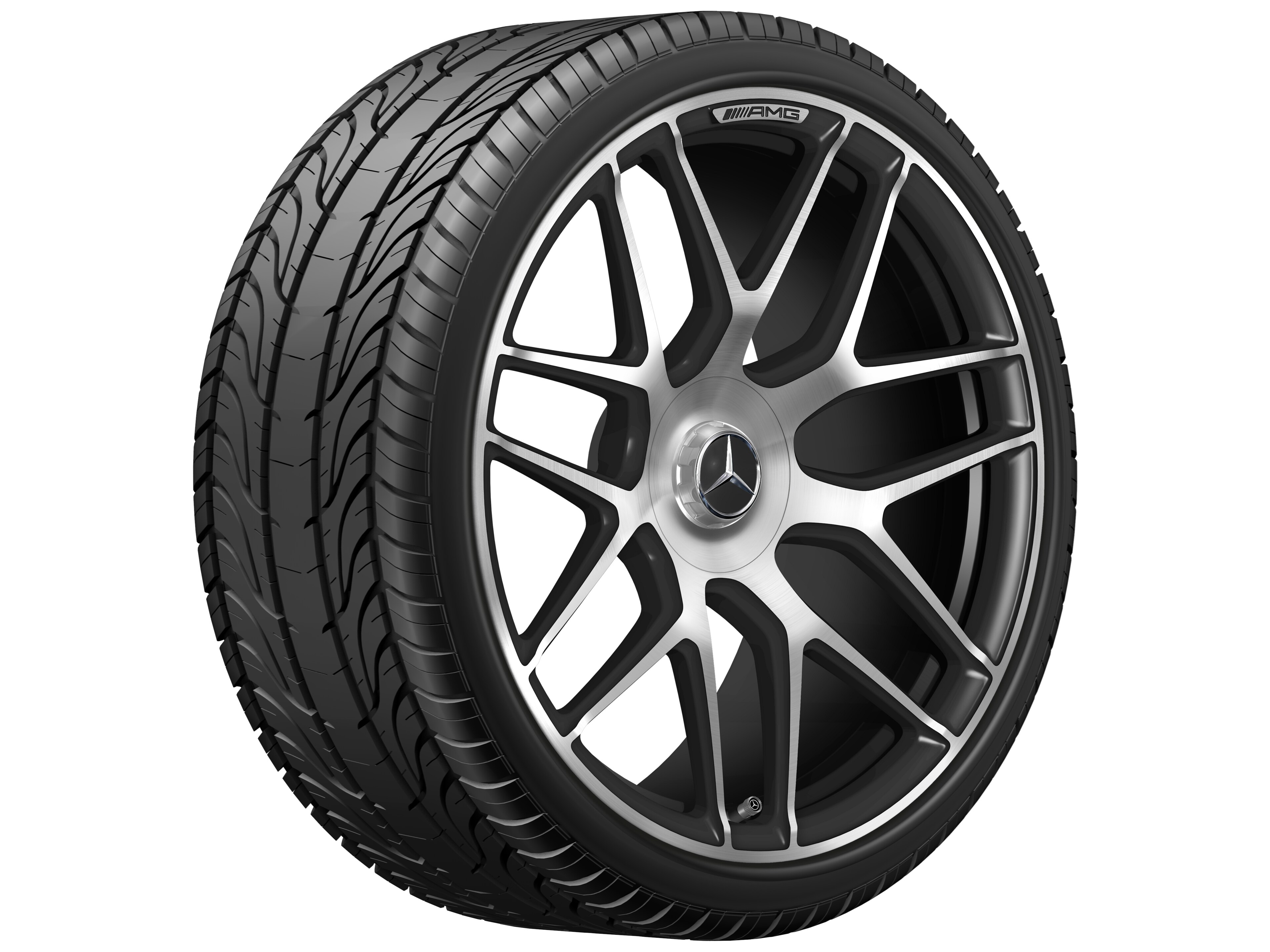 Mercedes-Benz - AMG Schmiederad Kreuzspeichen-Design, 21 Zoll, 10 J x 21 ET 30, schwarz matt