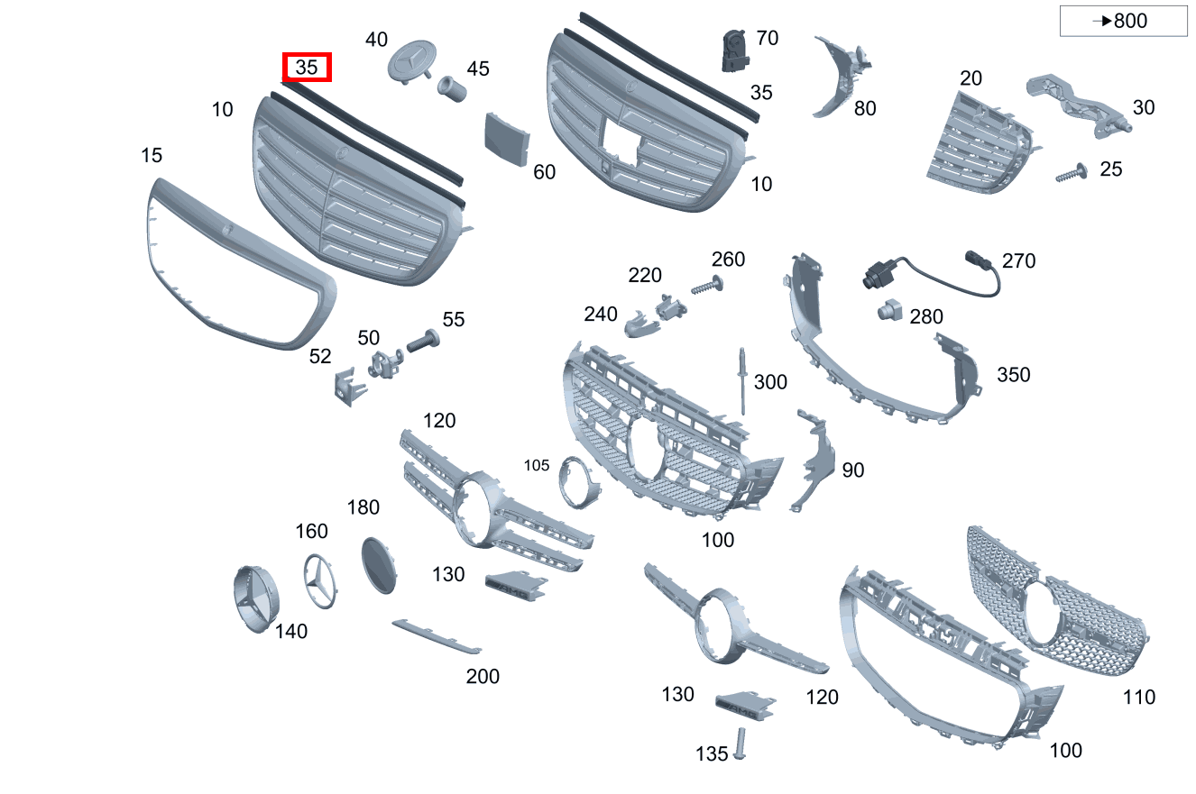 DICHTUNG VORBAU STOSSFAENGERVERKLEIDUNG OBEN E 250 T-Modell BCA 213 DICHTUNG VORBAU STOSSFAENGERVERKLEIDUNG OBEN E 250 T-Modell BCA 213