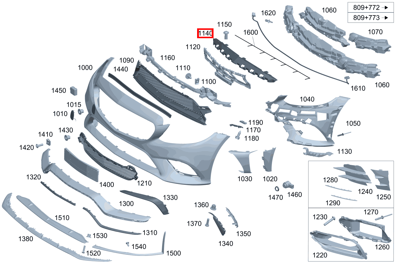 Grundtäger Stossfänger Oben CLK 320 COUPE 209 Grundtäger Stossfänger Oben CLK 320 COUPE 209
