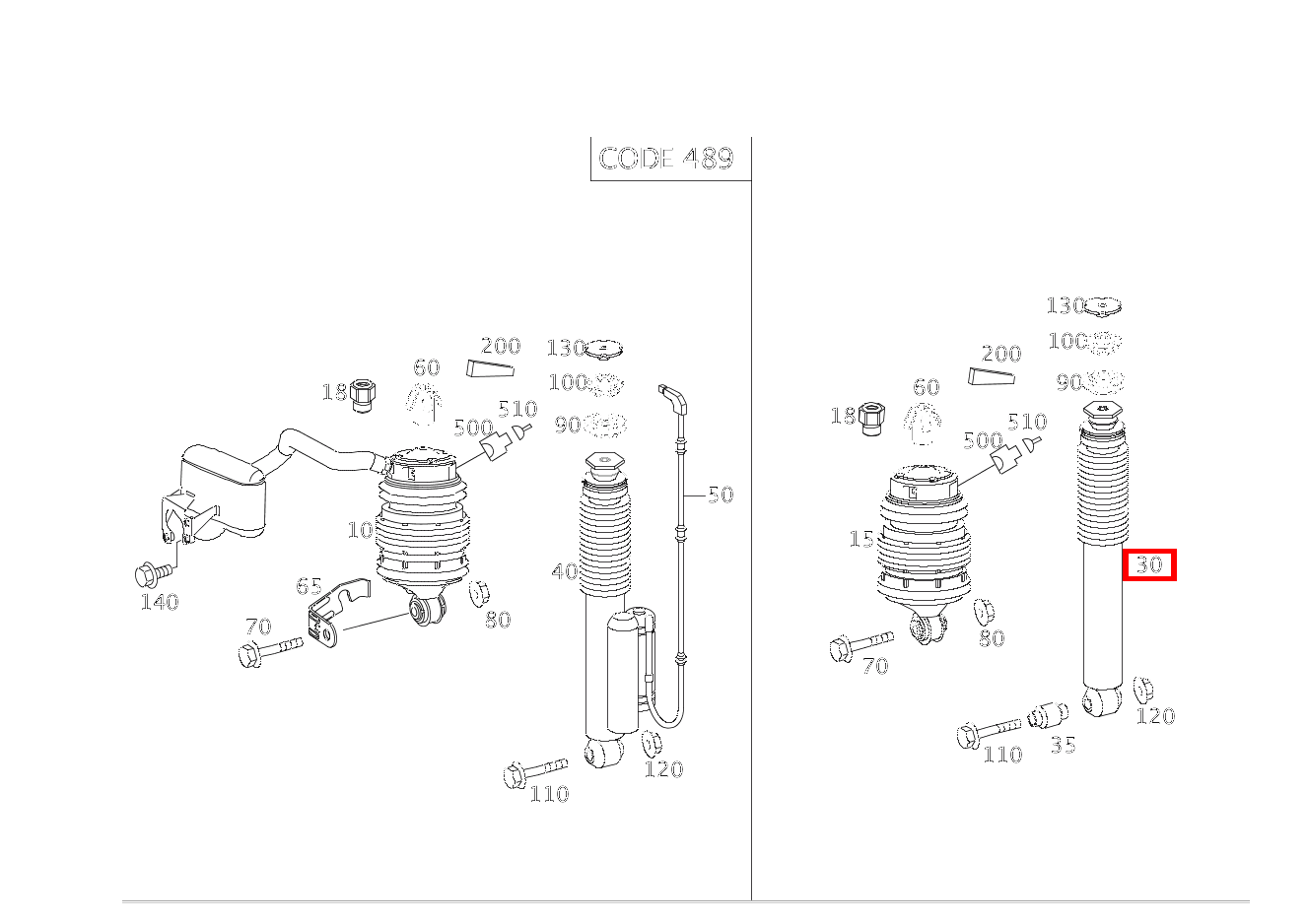 Stossdämpfer LINKS UND RECHTS E 280 CDI T-Modell 213