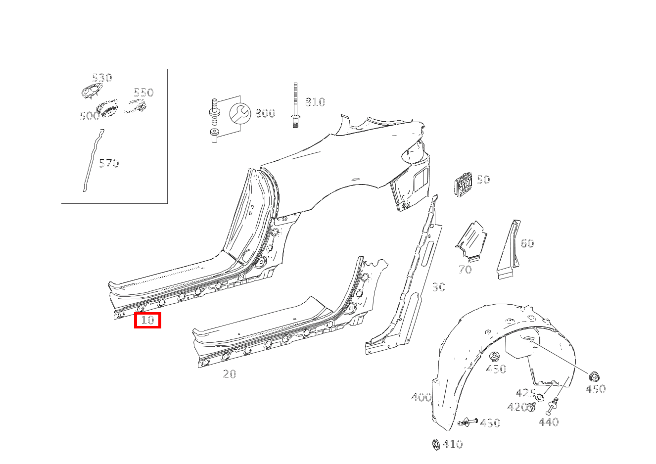 Kotflügel RECHTS SLS AMG GT Roadster Final Edition 197