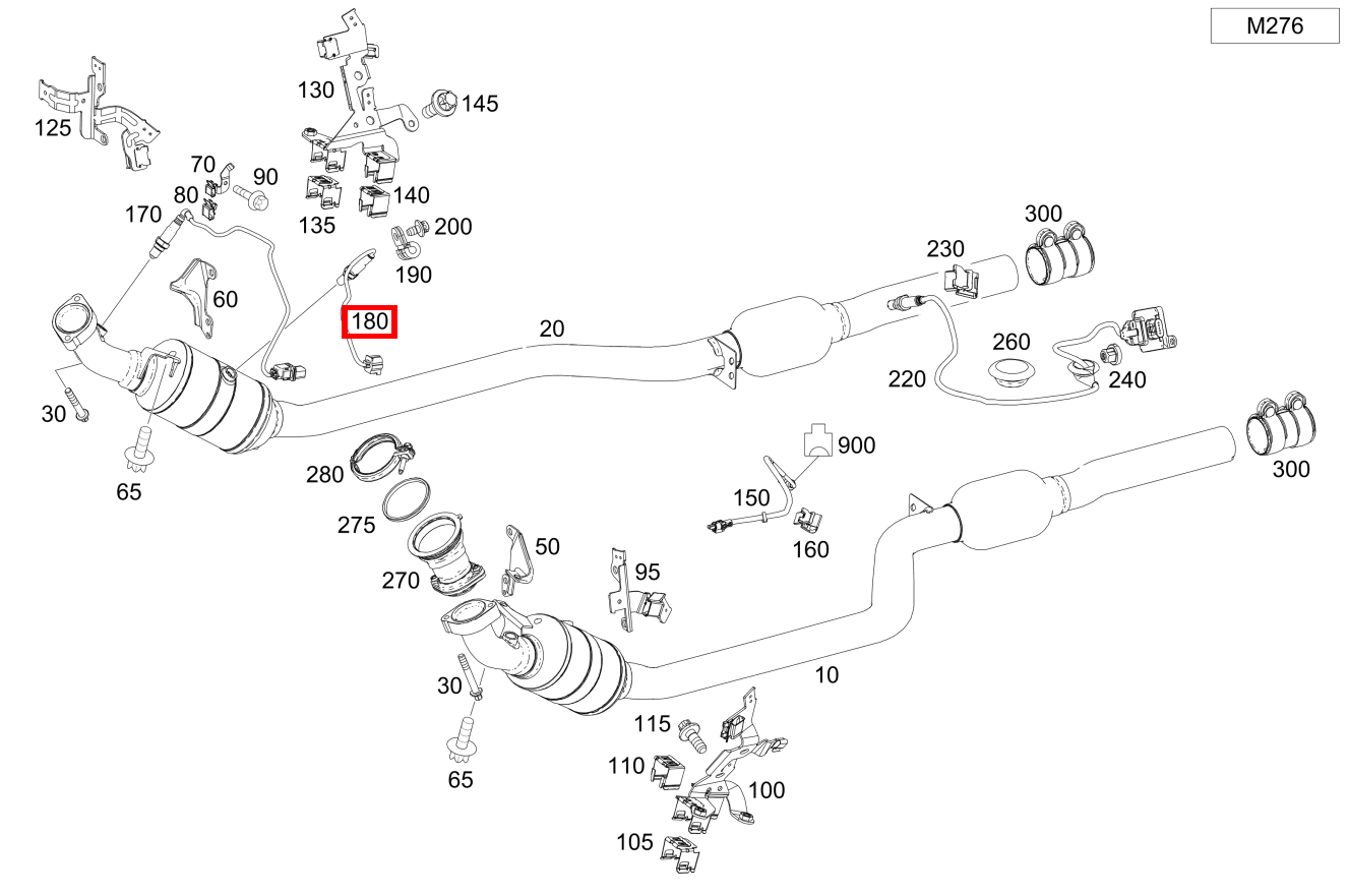 Lambdasonde Diagnosesonde rechts nach Katalysator SL 400 Roadster 231