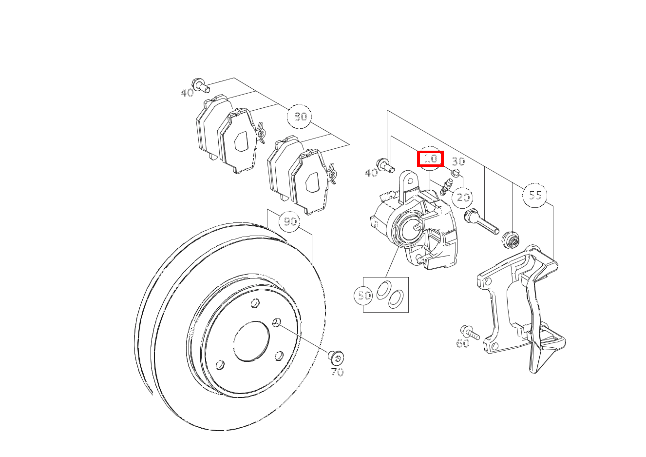 Reparatursatz BREMSSATTEL, LINKS GLC 300 de 4MATIC 254