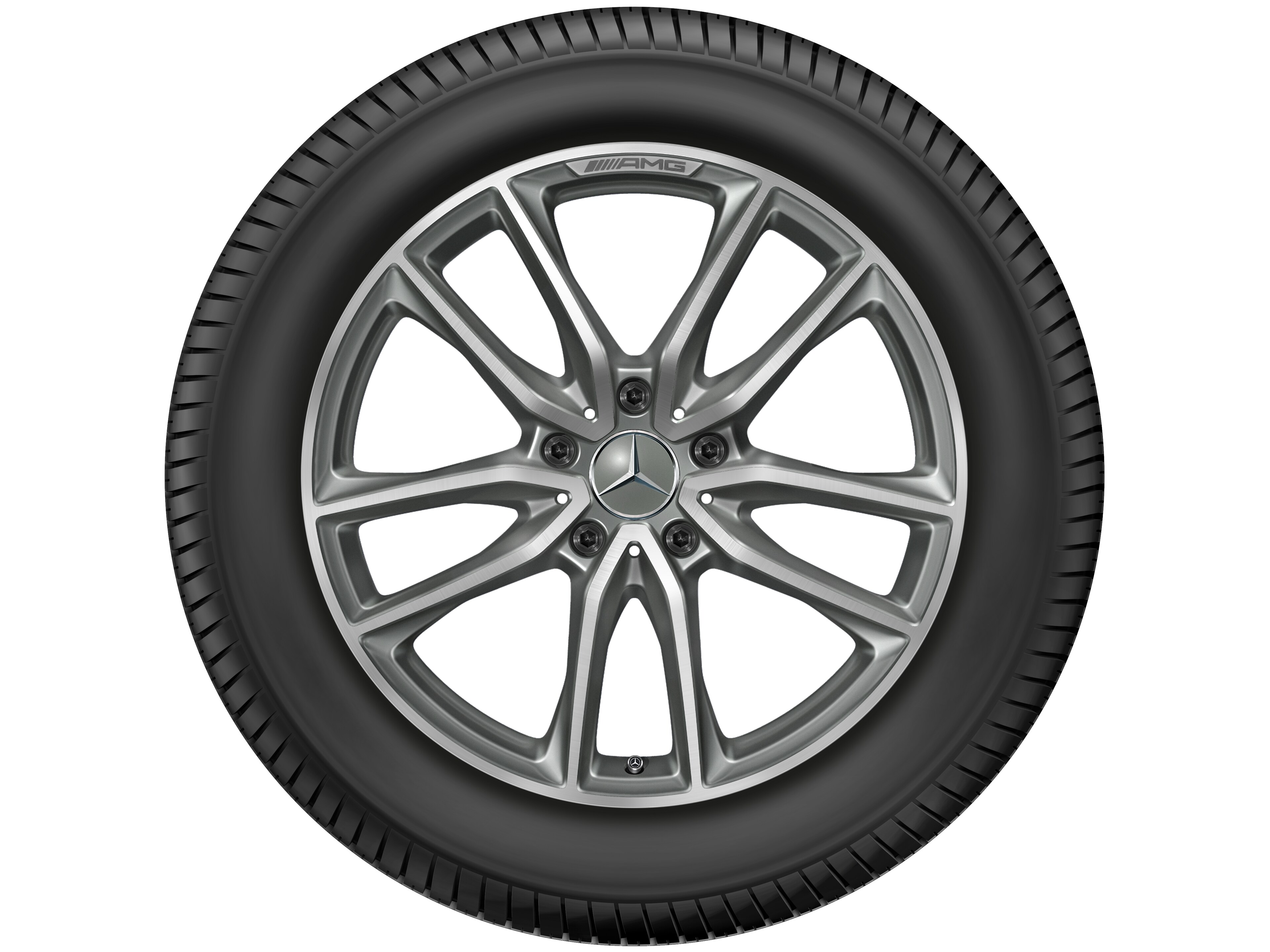 Mercedes-Benz -  AMG 5-Doppelspeichen-Rad, 50,8 cm (20 Zoll), glanzgedreht 8,5 J x 20 ET 32, titangrau