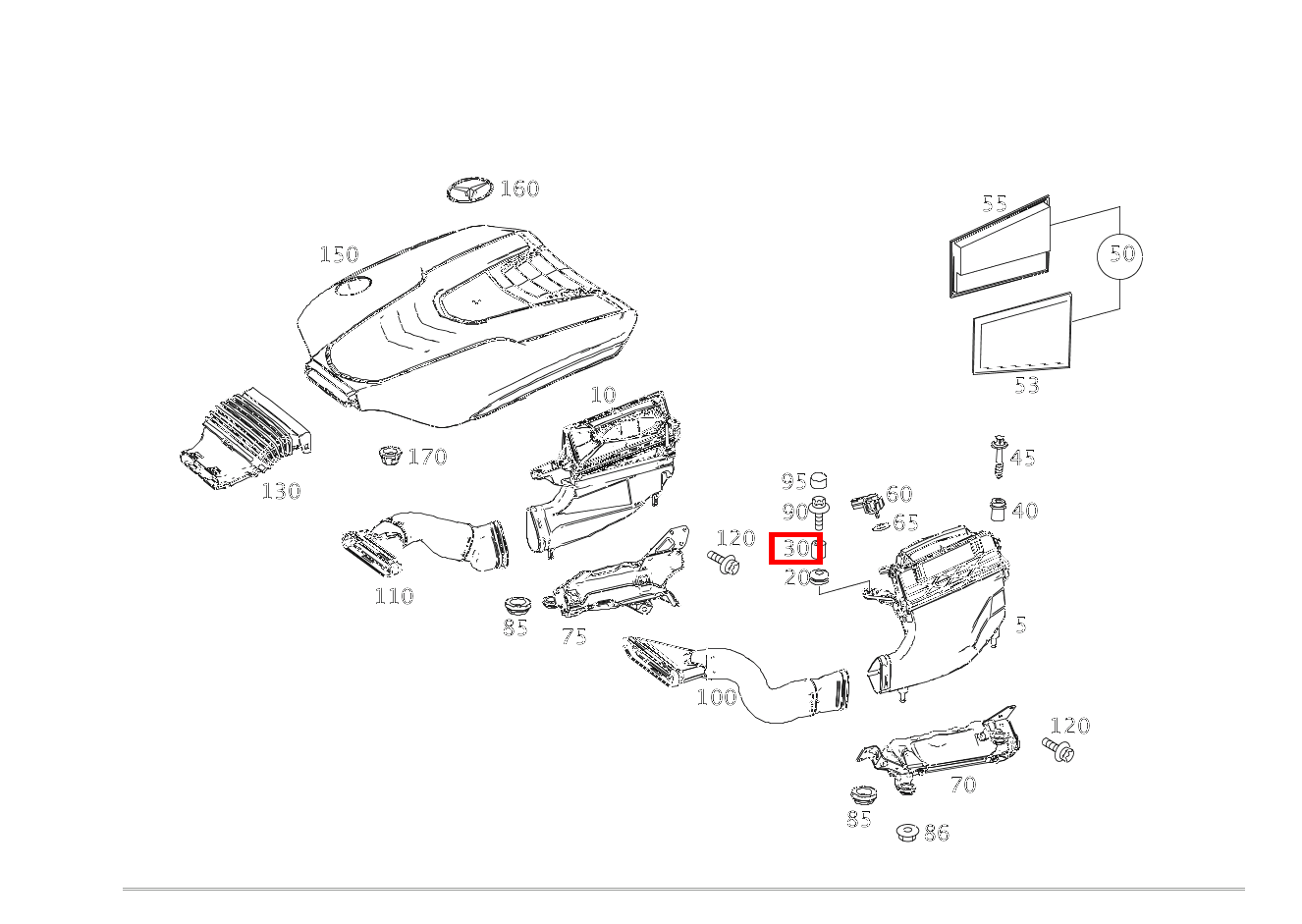 Buchse Luftfiltergehäuse rechts S 400 d 4MATIC Limousine lang 222 Buchse Luftfiltergehäuse rechts S 400 d 4MATIC Limousine lang 222