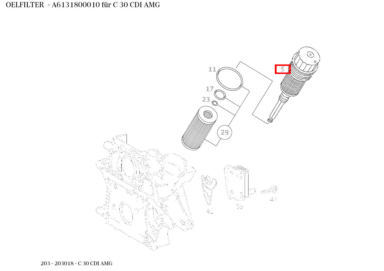 Ölfilter C 30 CDI AMG 203