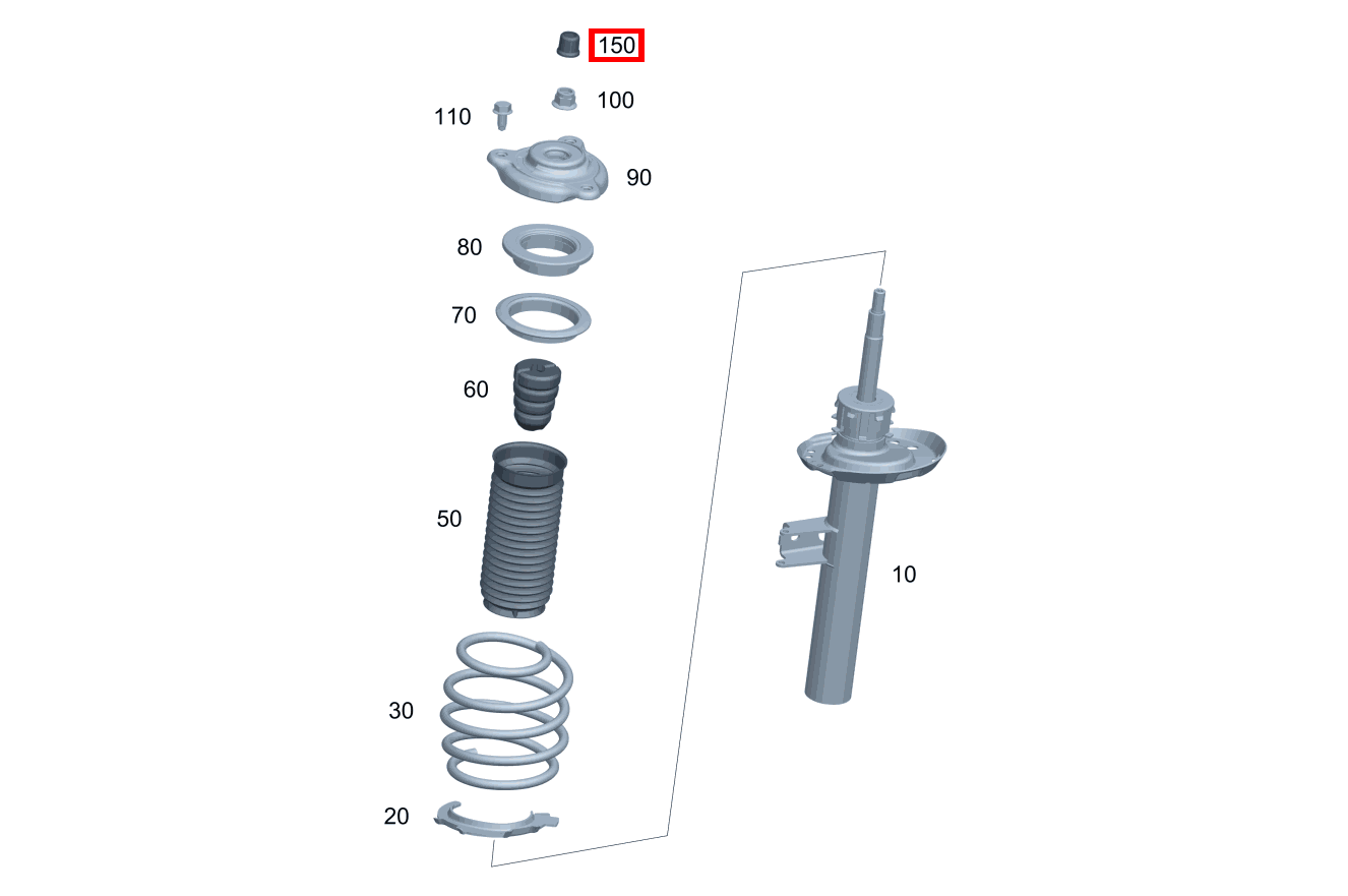 Staubschutzkappe Oben links und rechts B 220 4MATIC 463