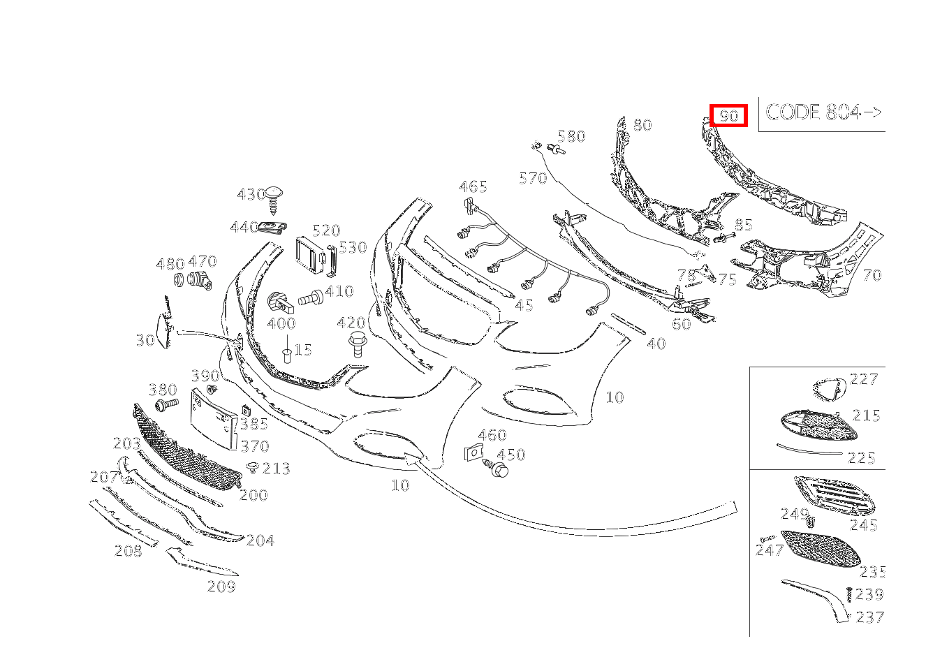 Pralldämpfer Mitte E 200 Limousine 213 Pralldämpfer Mitte E 200 Limousine 213