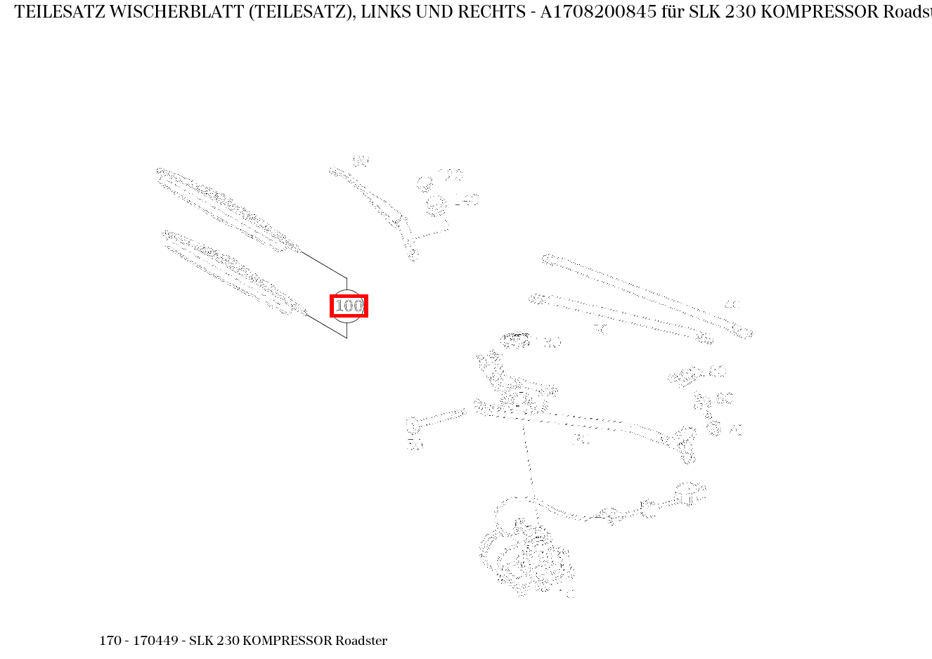 Teilesatz Wischerblatt (TEILESATZ), LINKS UND RECHTS SLK 230 KOMPRESSOR Roadster 170