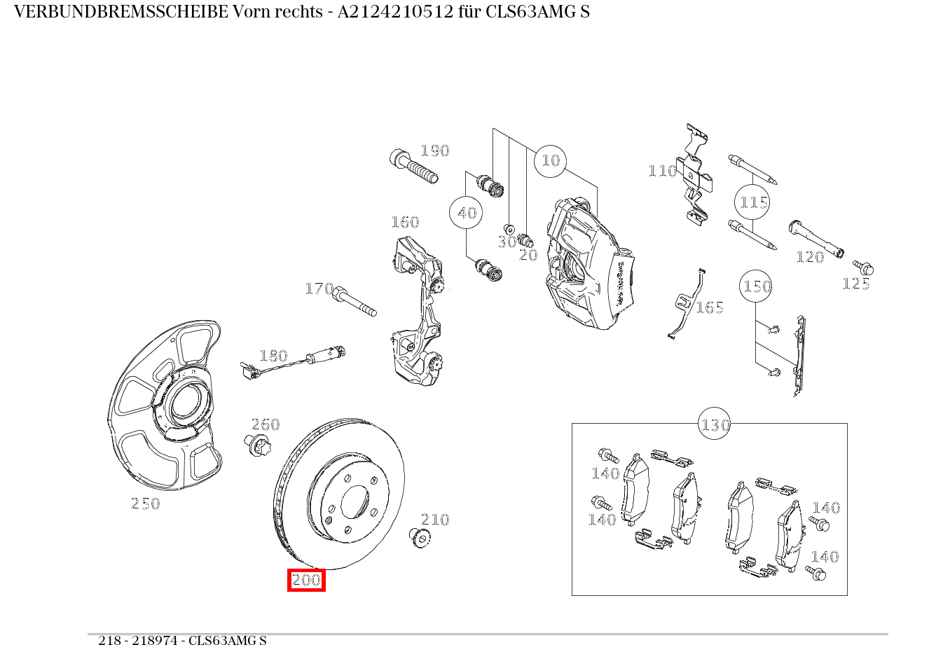 Verbundbremsscheibe Vorn rechts CLS63AMG S 218