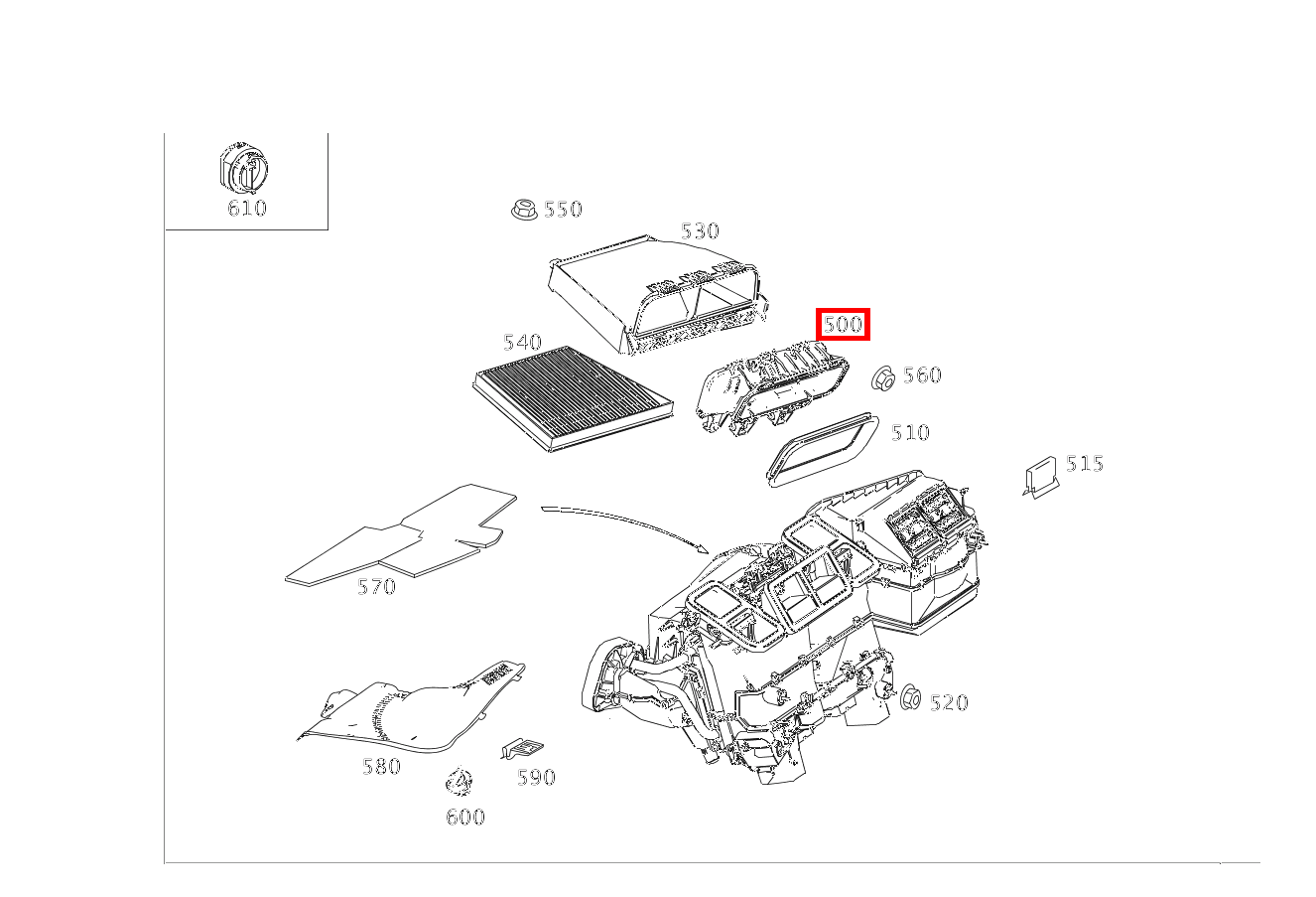 Luftkanal AN STIRNWAND RECHTS CLS 55 AMG 219
