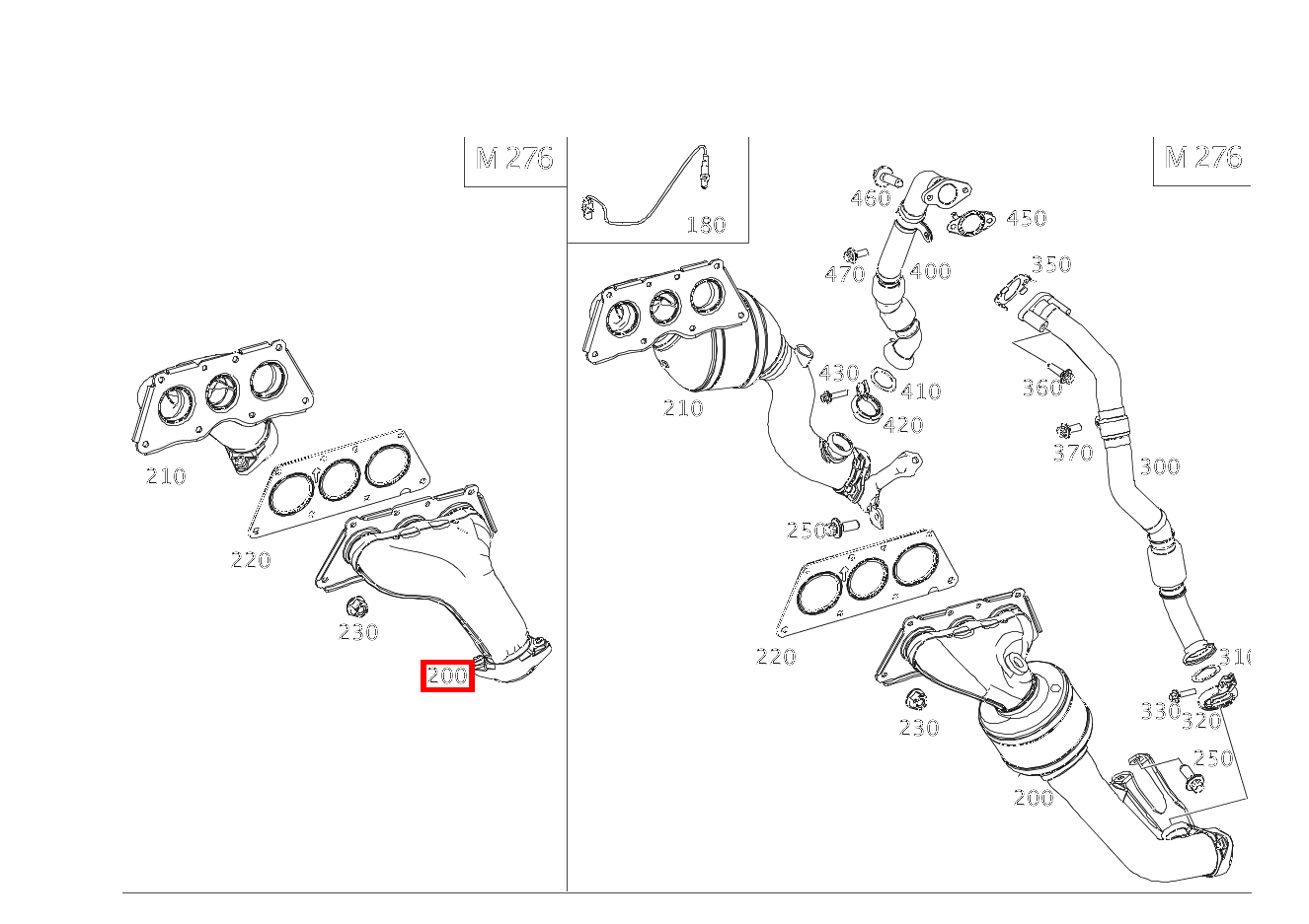 Abgaskrümmer, Einteilig LINKS C350 BE C 204 Abgaskrümmer, Einteilig LINKS C350 BE C 204