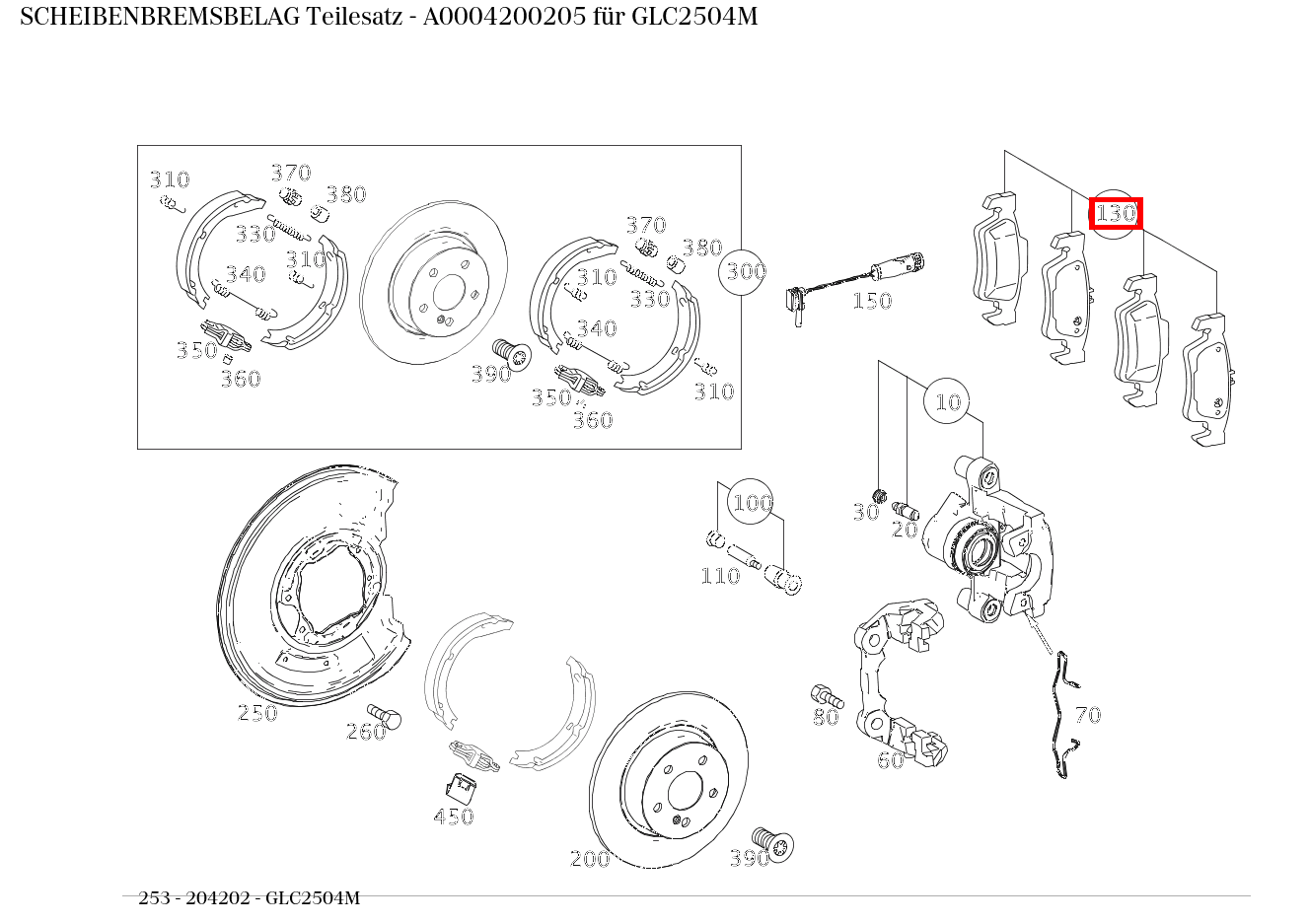 Scheibenbremsbelag Teilesatz GLC2504M 253 Scheibenbremsbelag Teilesatz GLC2504M 253