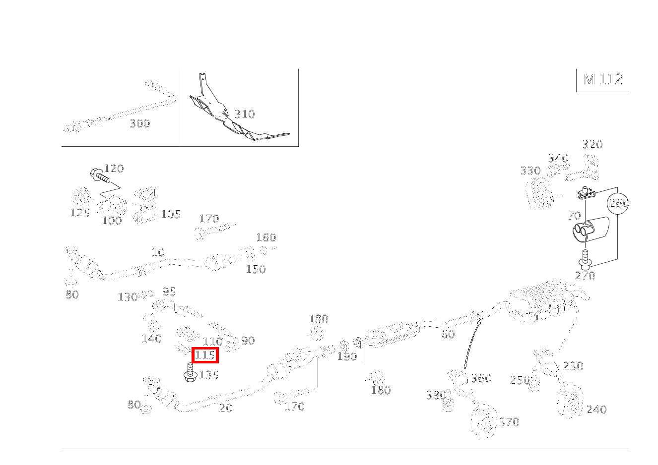 Unterlegplatte AUSPUFFROHR VORN AN GETRIEBE C 320 Sportcoupé 203