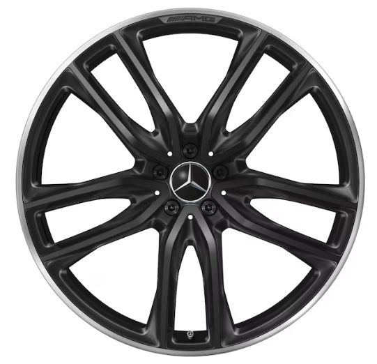 AMG 5-Doppelspeichen-Rad 23 Zoll, 9,5 J x 23 ET 45, schwarz, Felgenhorn glanzgedreht AMG 5-Doppelspeichen-Rad 23 Zoll, 9,5 J x 23 ET 45, schwarz, Felgenhorn glanzgedreht