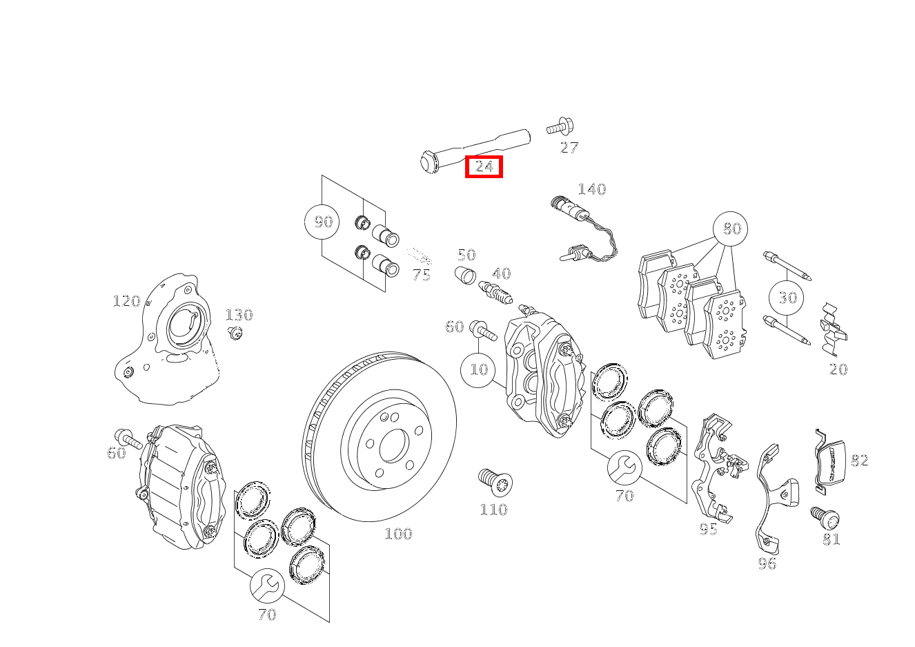 Zugstange BREMSSATTEL S500 4M L LL 221 Zugstange BREMSSATTEL S500 4M L LL 221