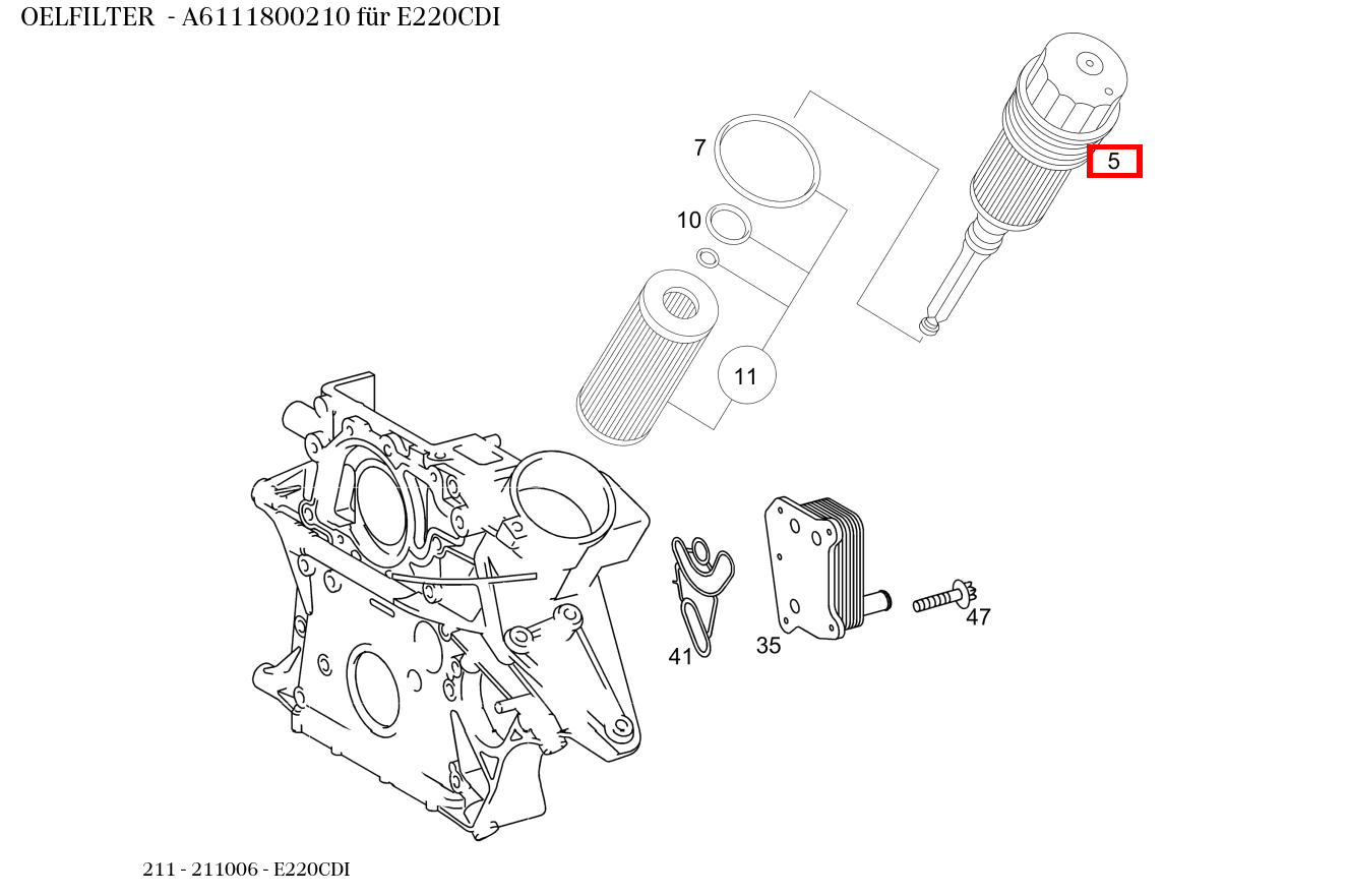 Ölfilter E220CDI 211 Ölfilter E220CDI 211