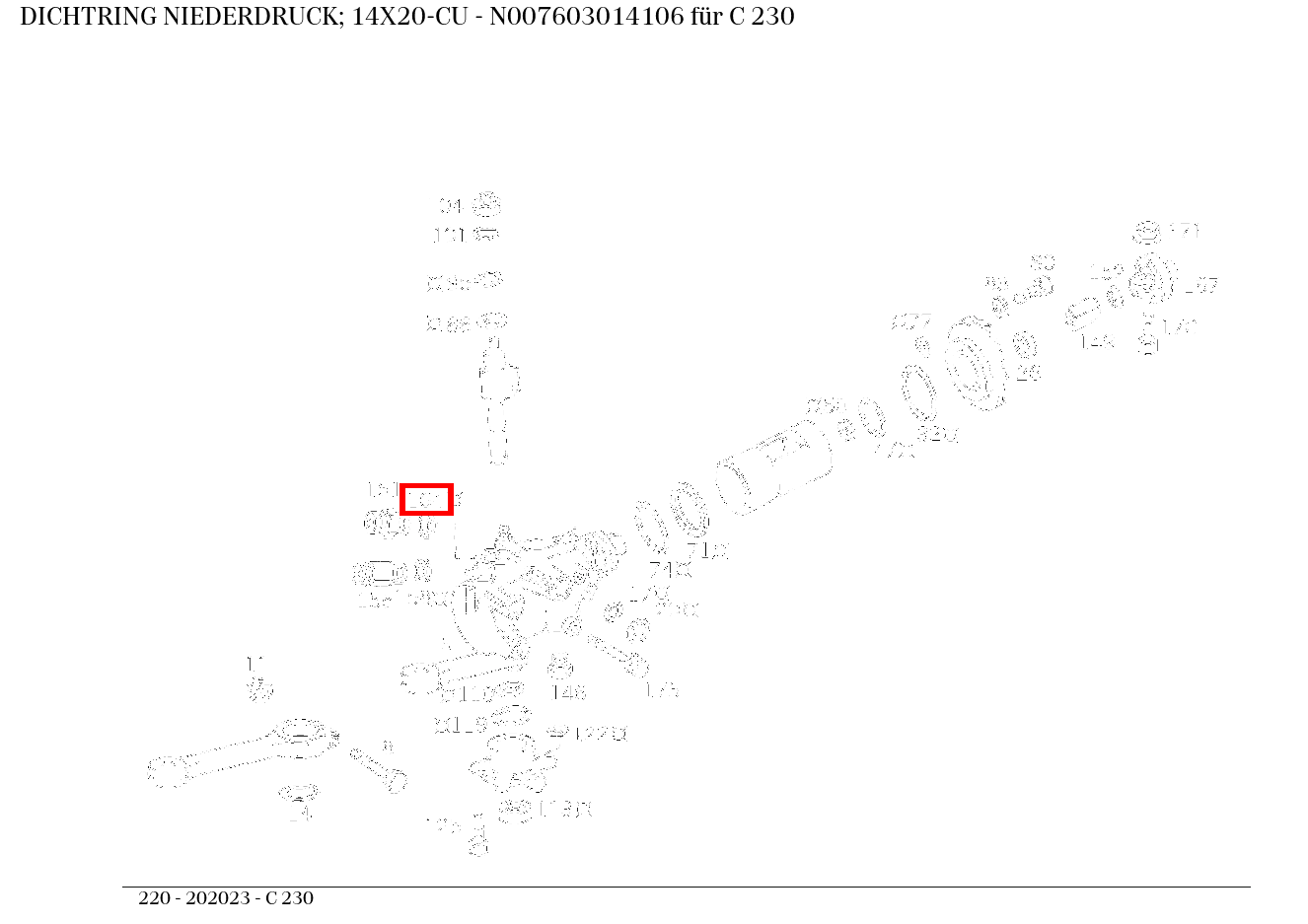 Dichtring NIEDERDRUCK; 14X20-CU C 230 220