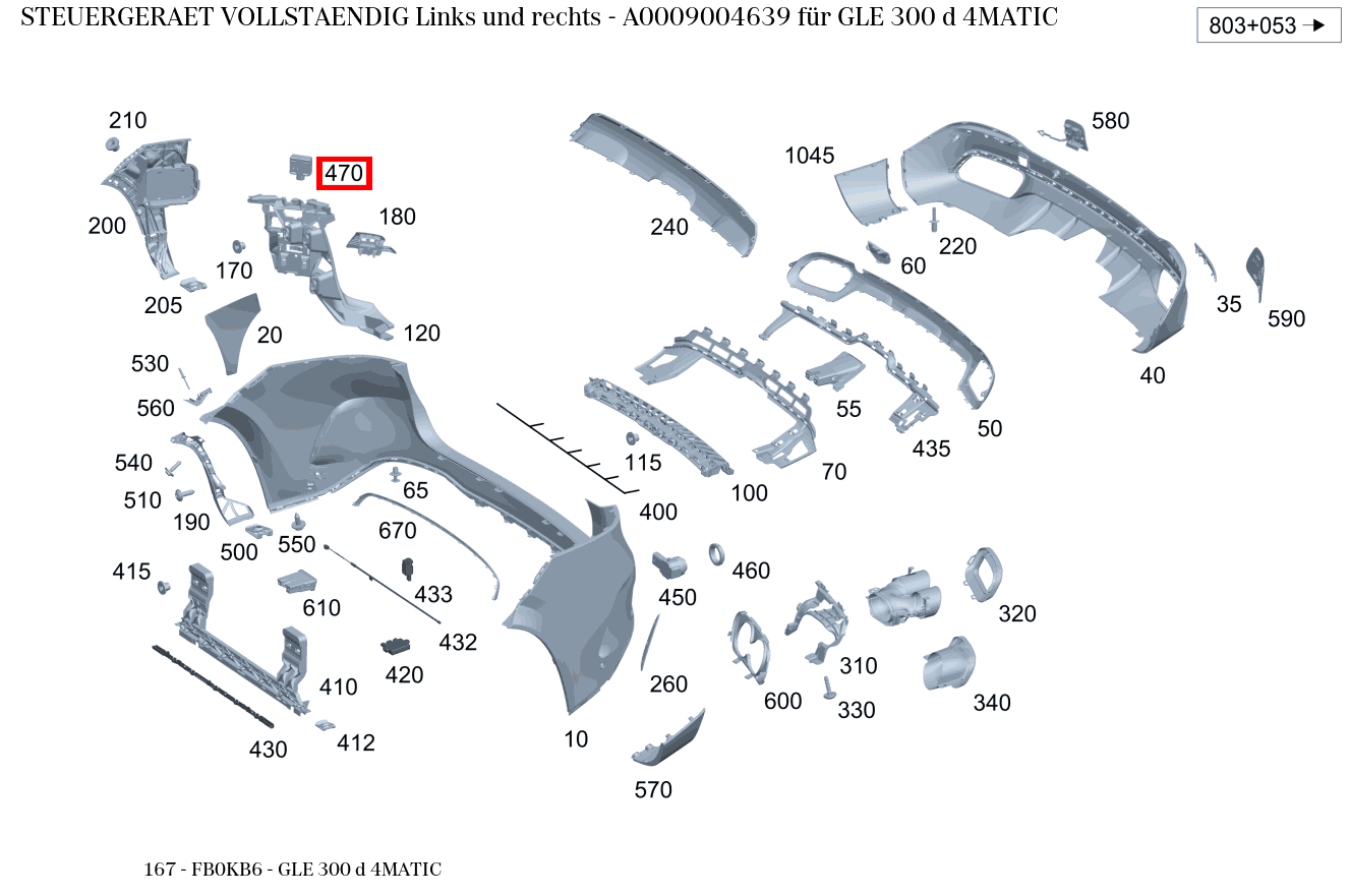 Steuergerät vollständig Links und rechts GLE 300 d 4MATIC 167